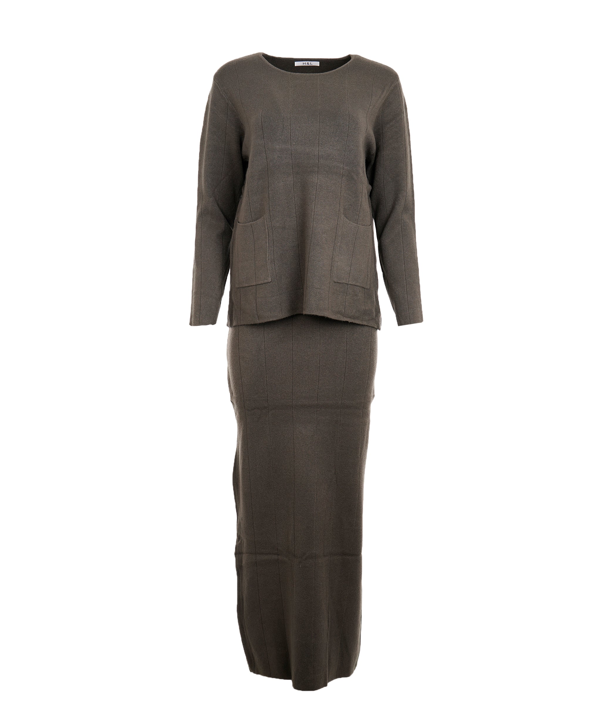 Ashley Green Crewneck Maxi Skirt Set L DBXL0141