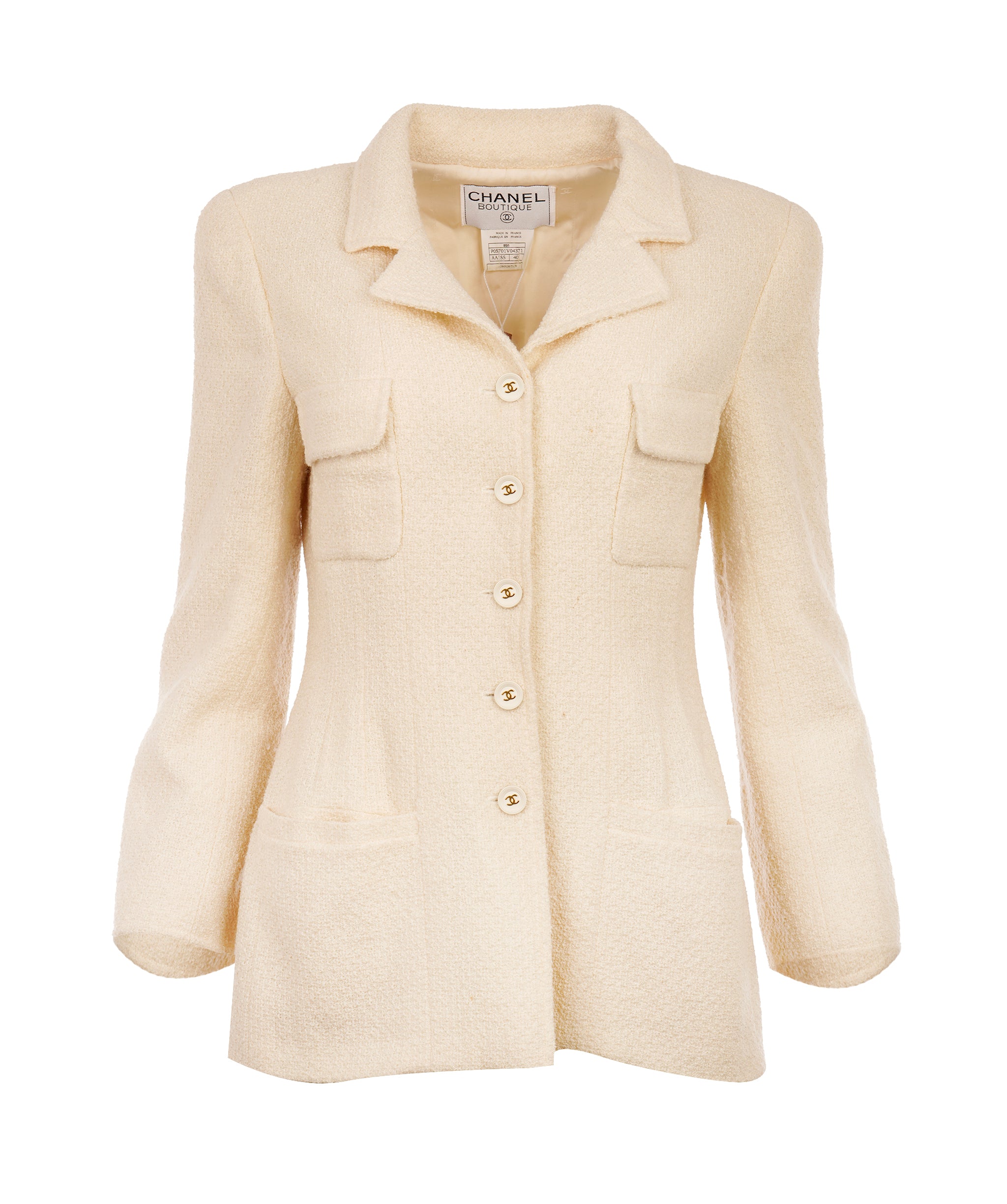 Chanel jacket white 4 pockets 95A P05701V04371 - APC0051