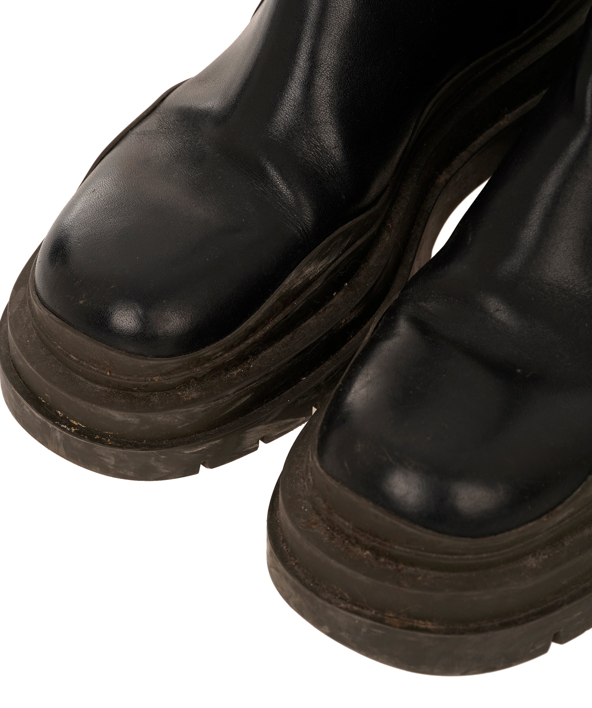 Bottega Veneta Black Leather Track Boots Size 38 ANC1737