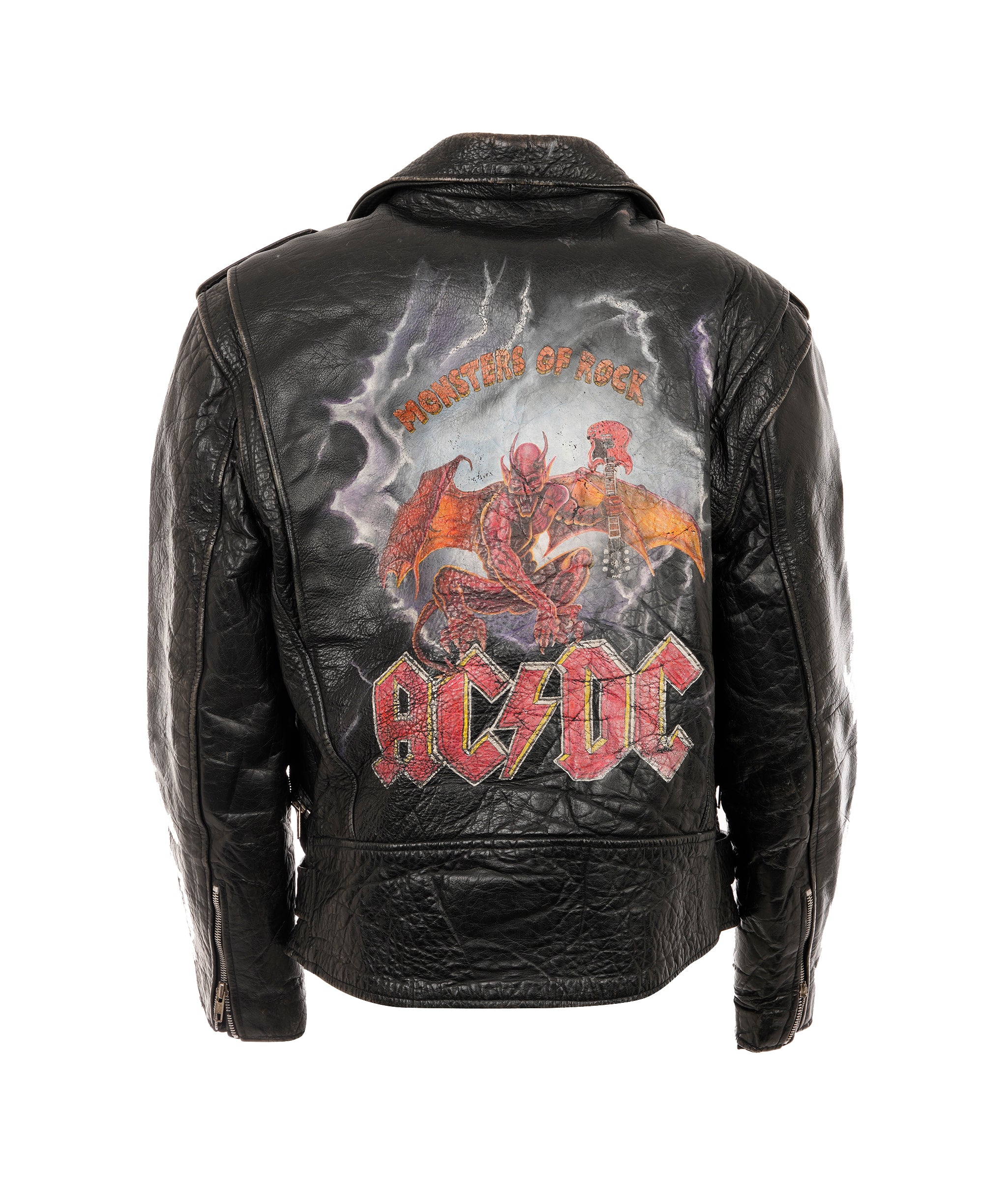 ACDC Black Leather Biker Jacket ANC1729
