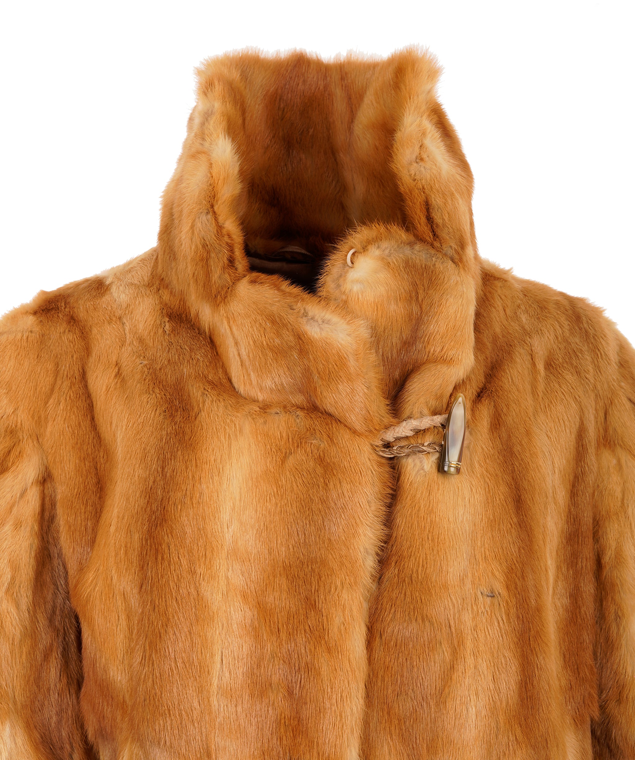 Brown Real Fur Jacket Size Small ANC1724