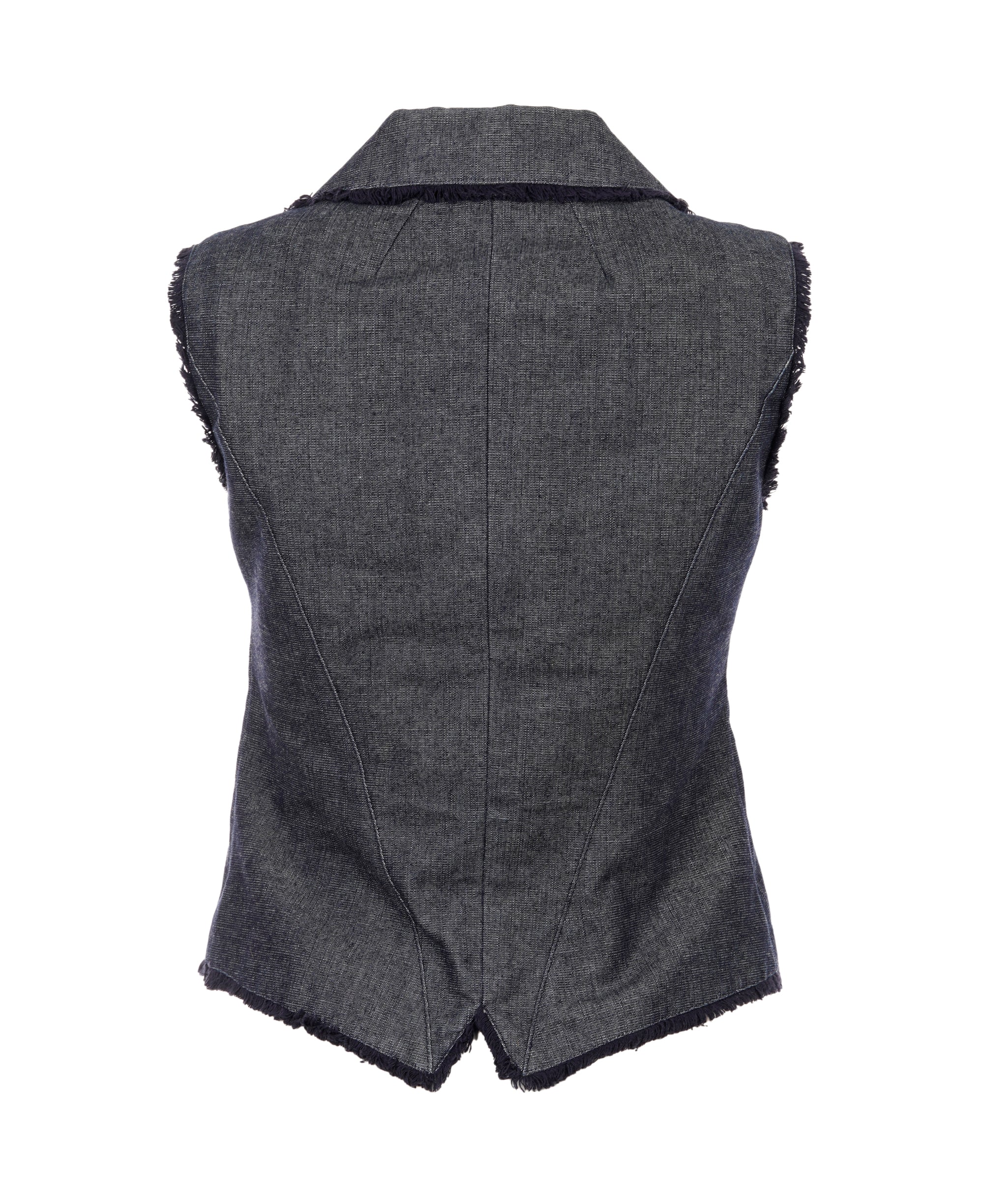 Chanel Denim Button Up Waistcoat Size 40 ANC1731