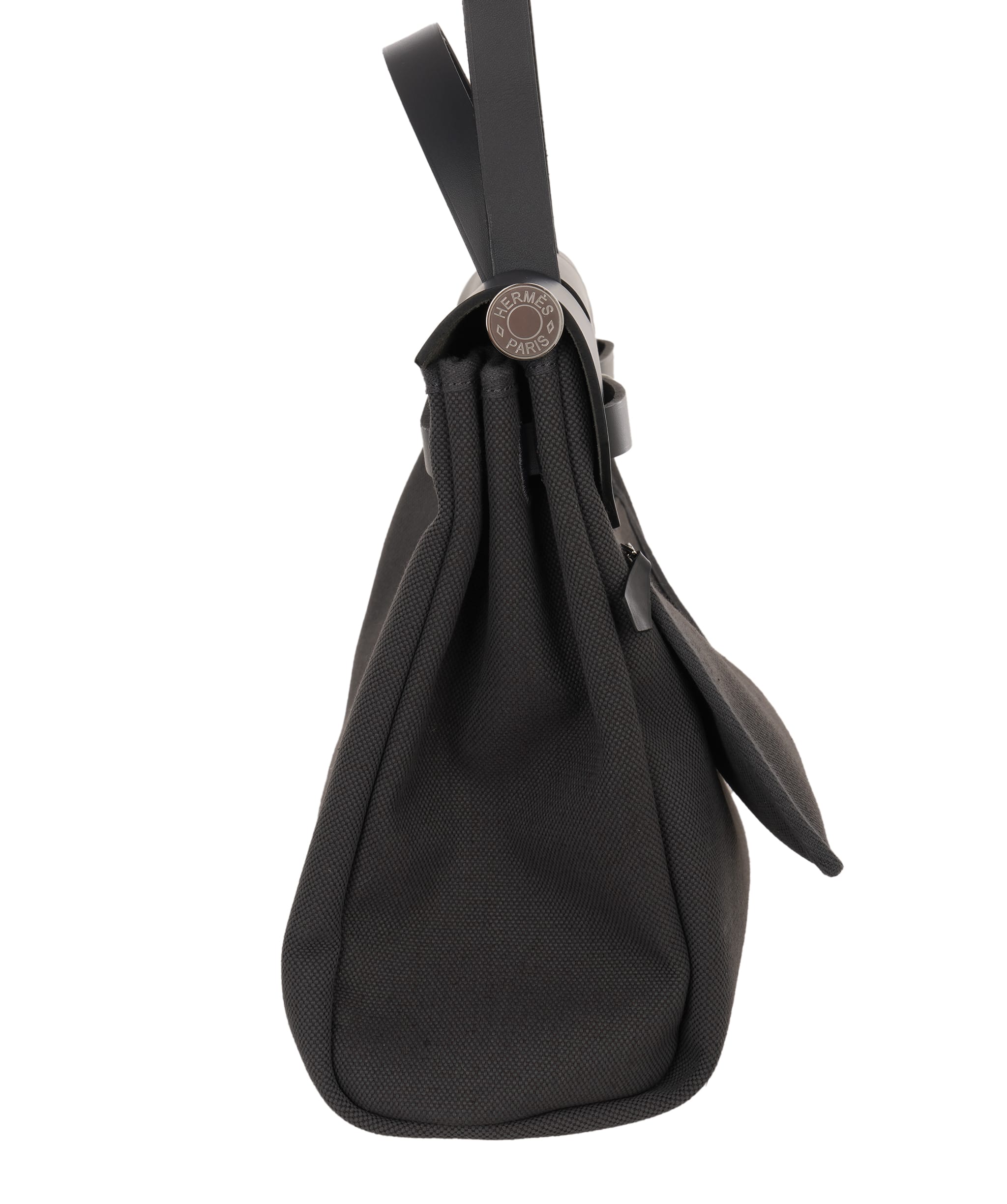 Hermes Preloved Herbag 31cm Ardoise toile with Noir hunter leather ALC4148