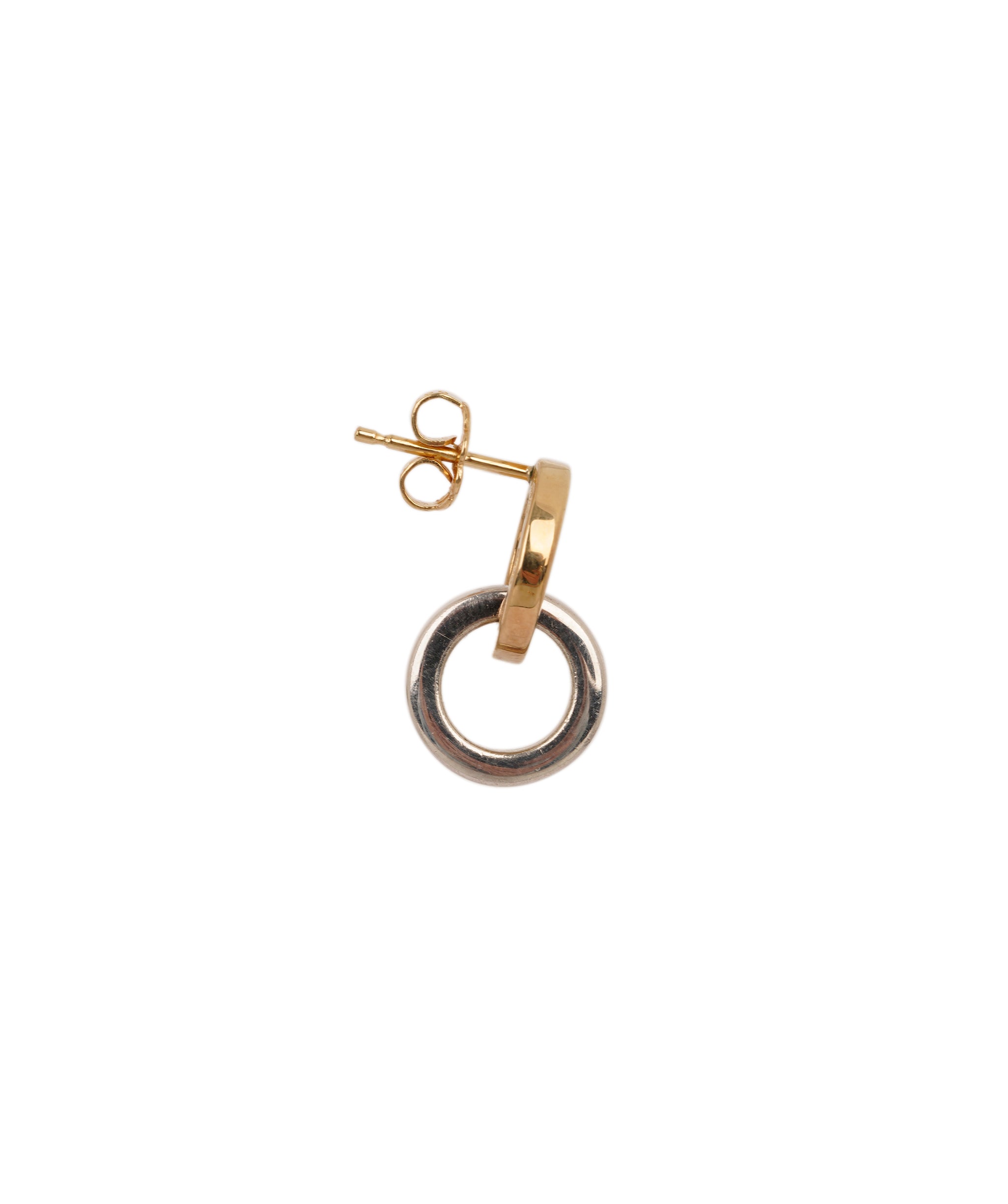 Tiffany & Co. 18K Yellow Gold and Silver Circle Double Ring Earrings AKC0752