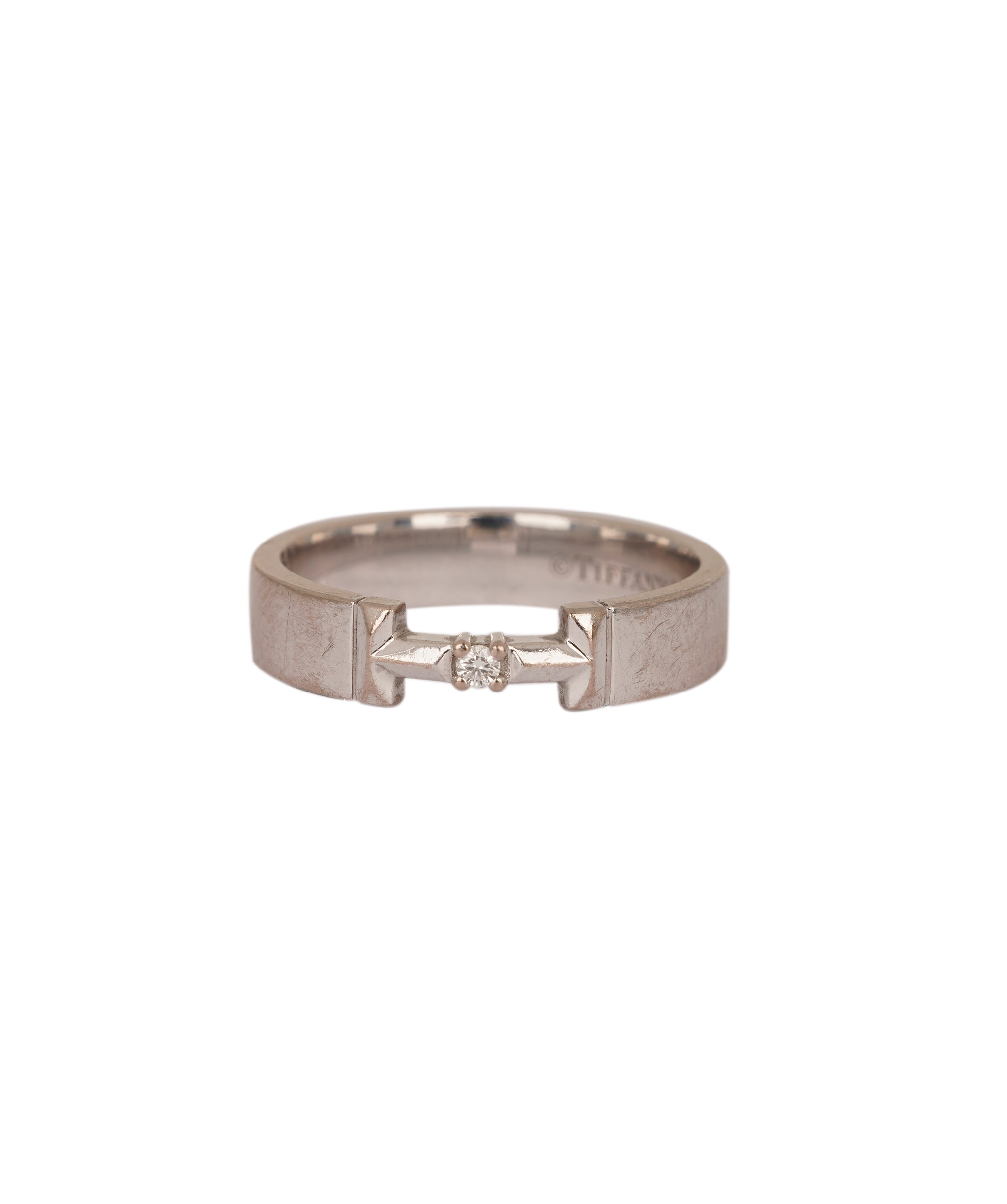Tiffany & Co. 18K gold T True Ring with diamond AKC0754