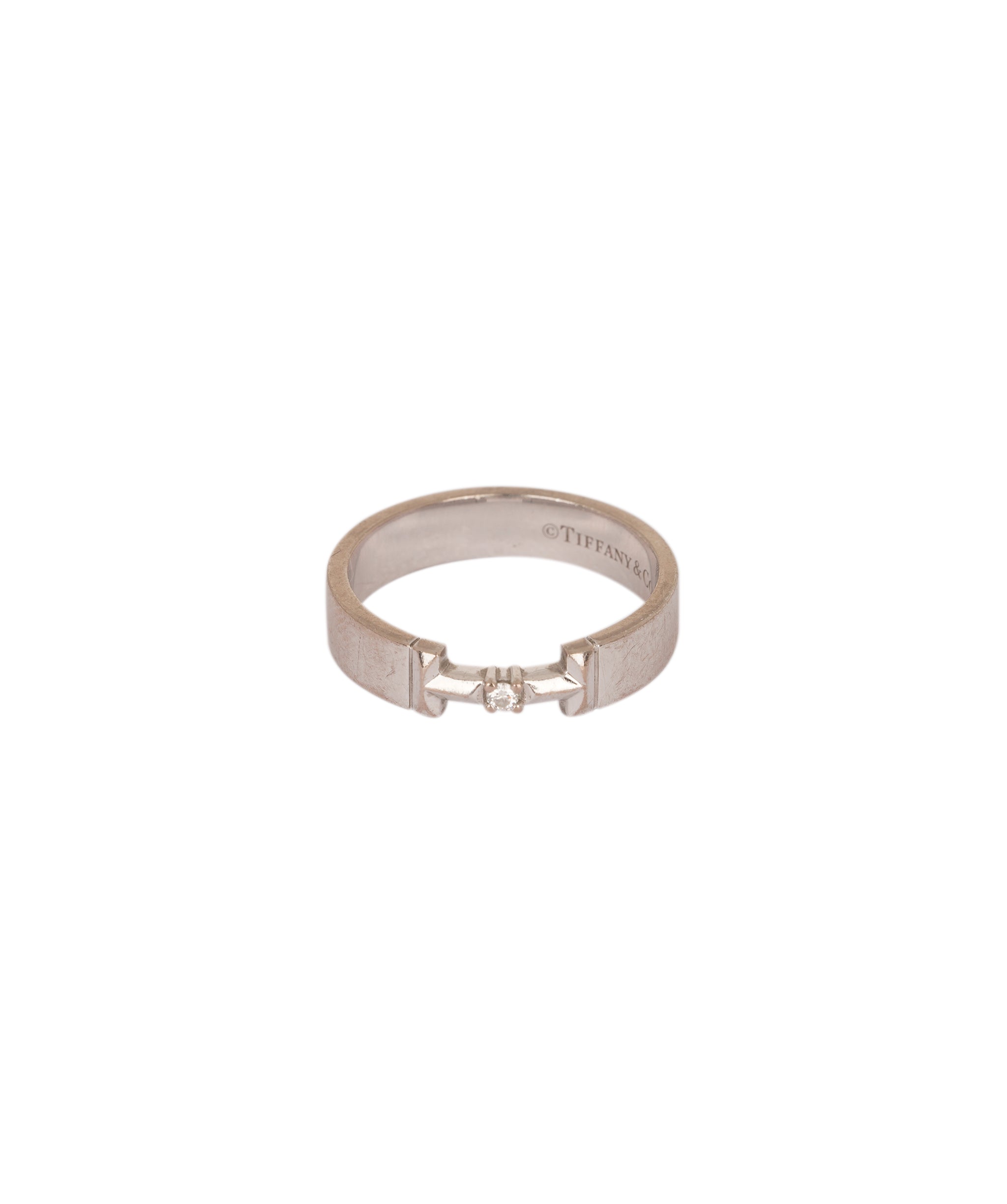 Tiffany & Co. 18K gold T True Ring with diamond AKC0754