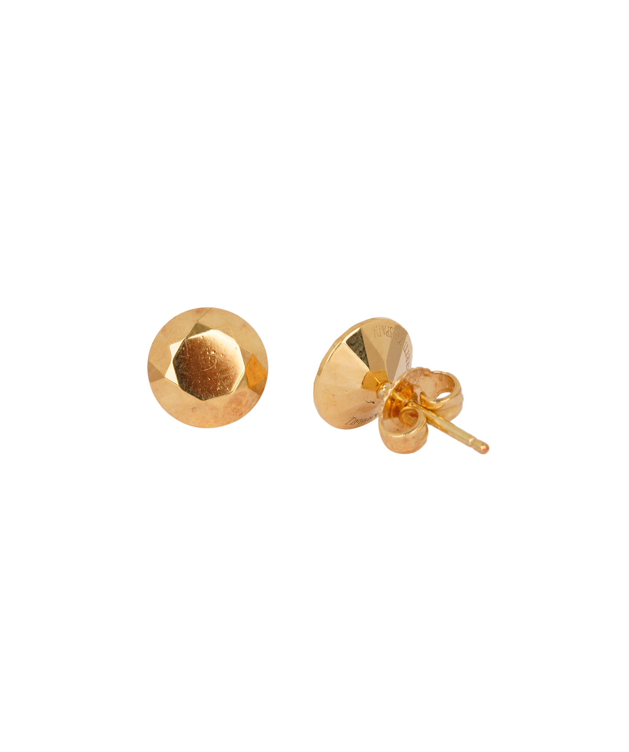 Tiffany & Co. 18K Gold Elsa Peretti TWO CARAT faceted earrings. 18k gold. AKC0756