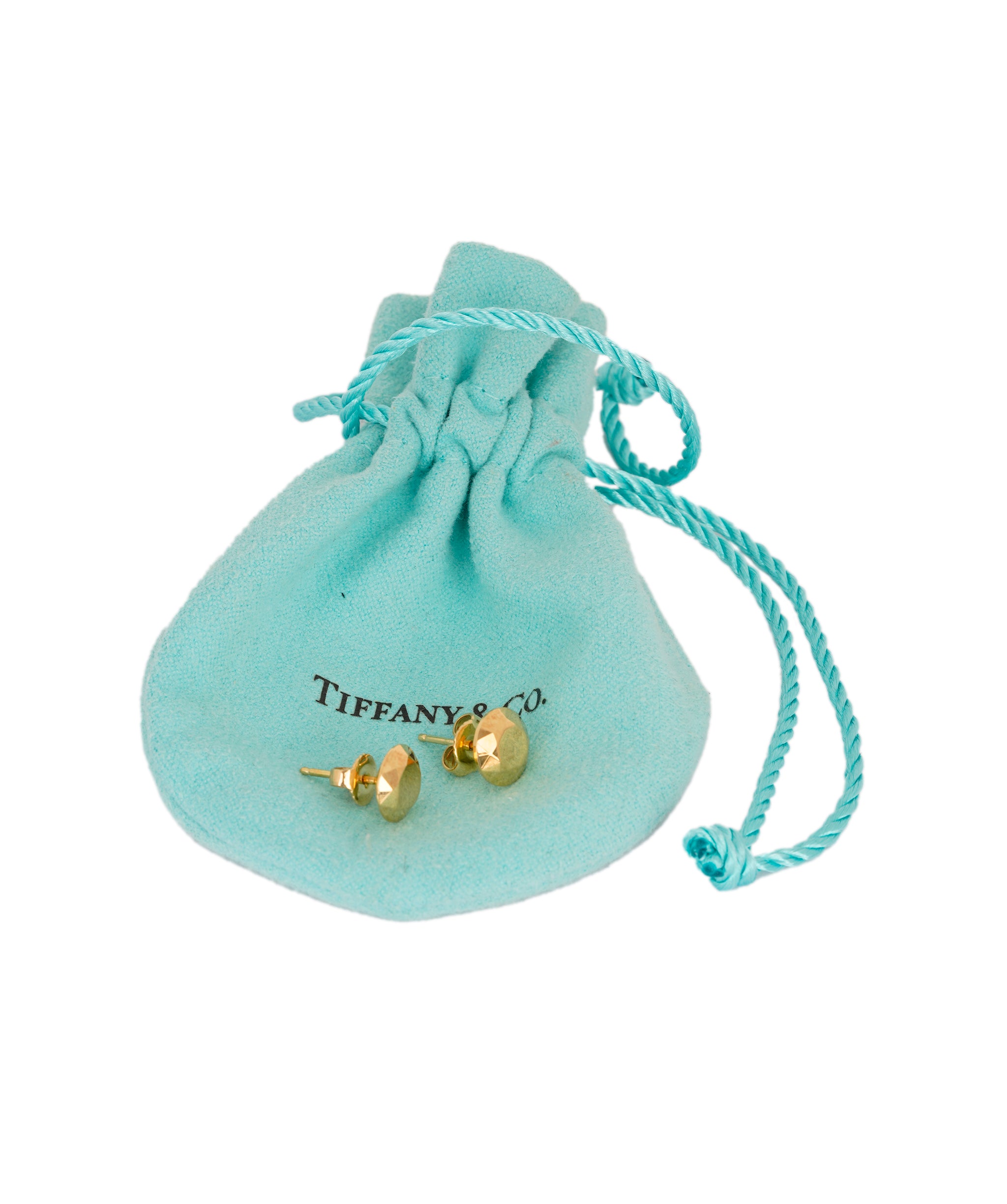 Tiffany & Co. 18K Gold Elsa Peretti TWO CARAT faceted earrings. 18k gold. AKC0756