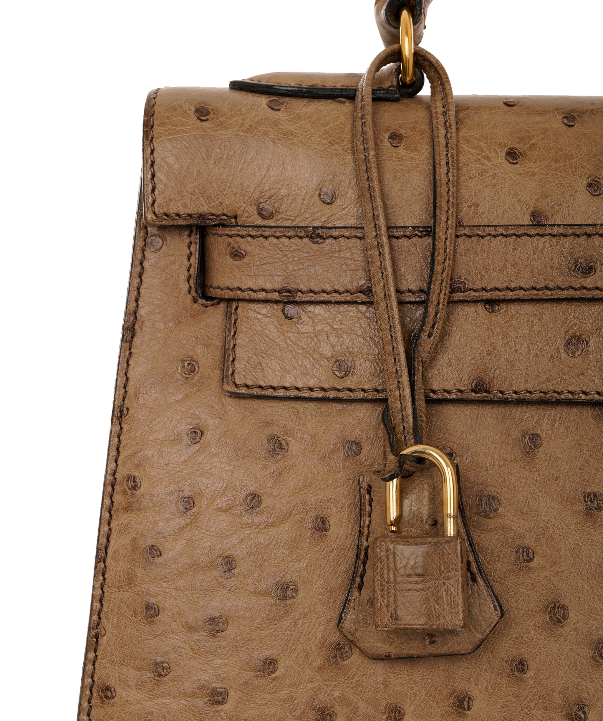 Hermès Kelly 32 in Etoupe Vintage Ostrich ALC4155