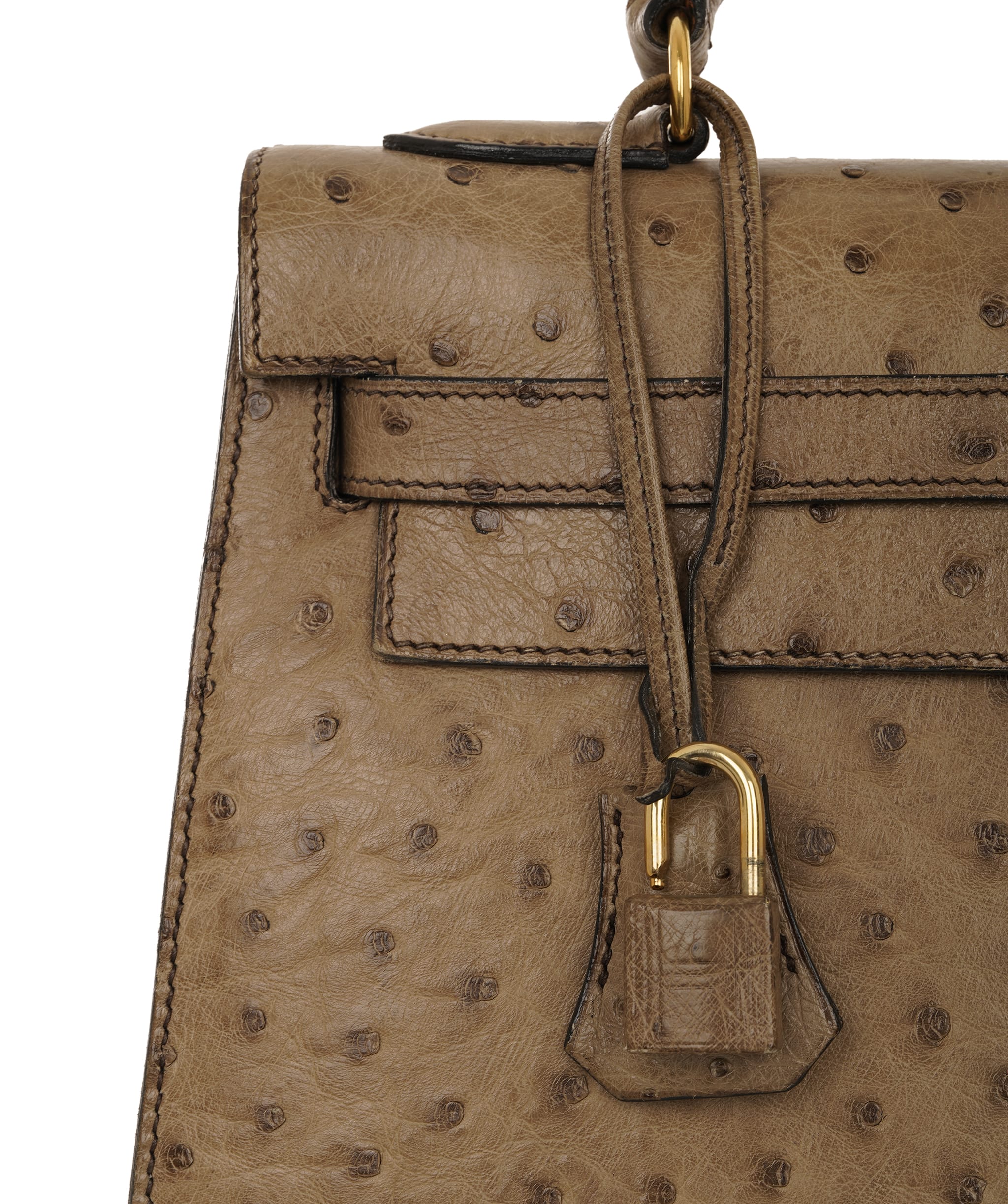 Hermès Hermès Kelly 32 in Etoupe Vintage Ostrich ALC4155