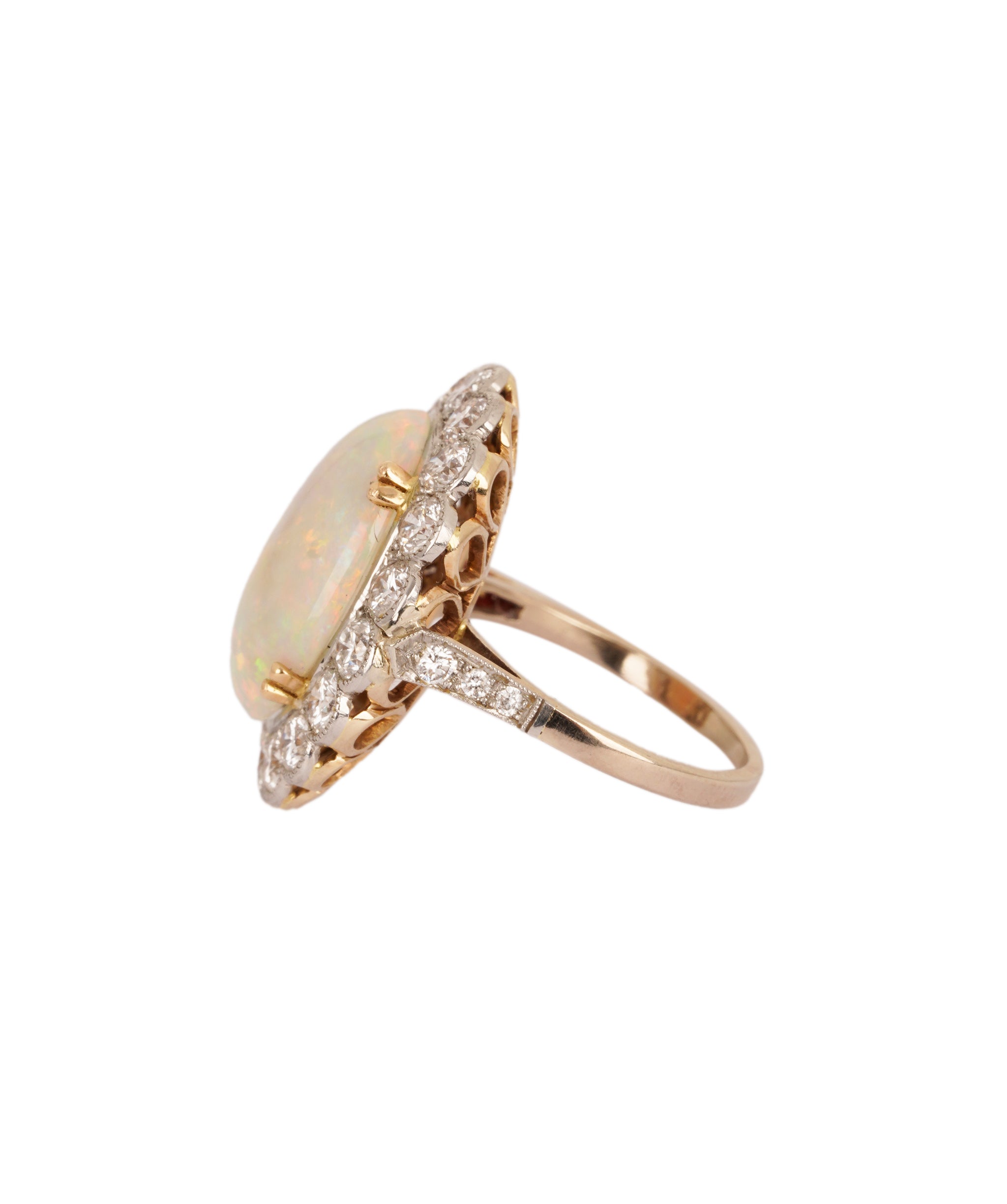 Fine Opal and Diamond Cluster Ring WA90651