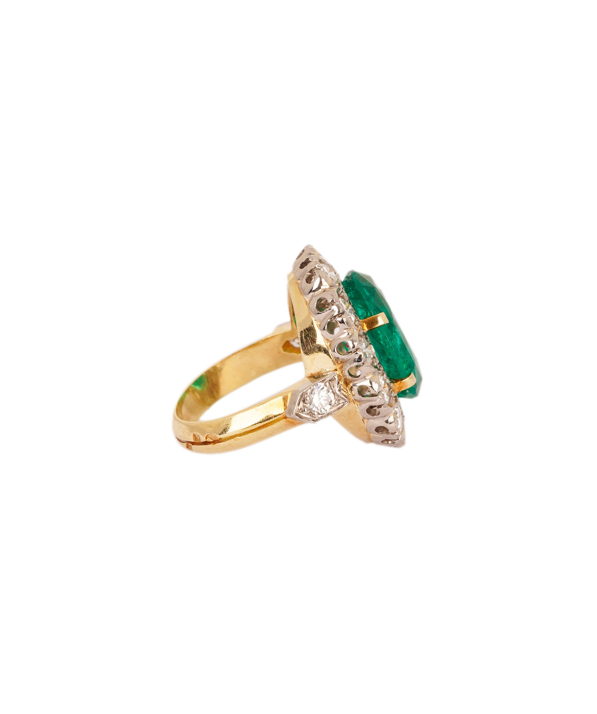Colombian Emerald & Diamond Cluster Ring WA25027