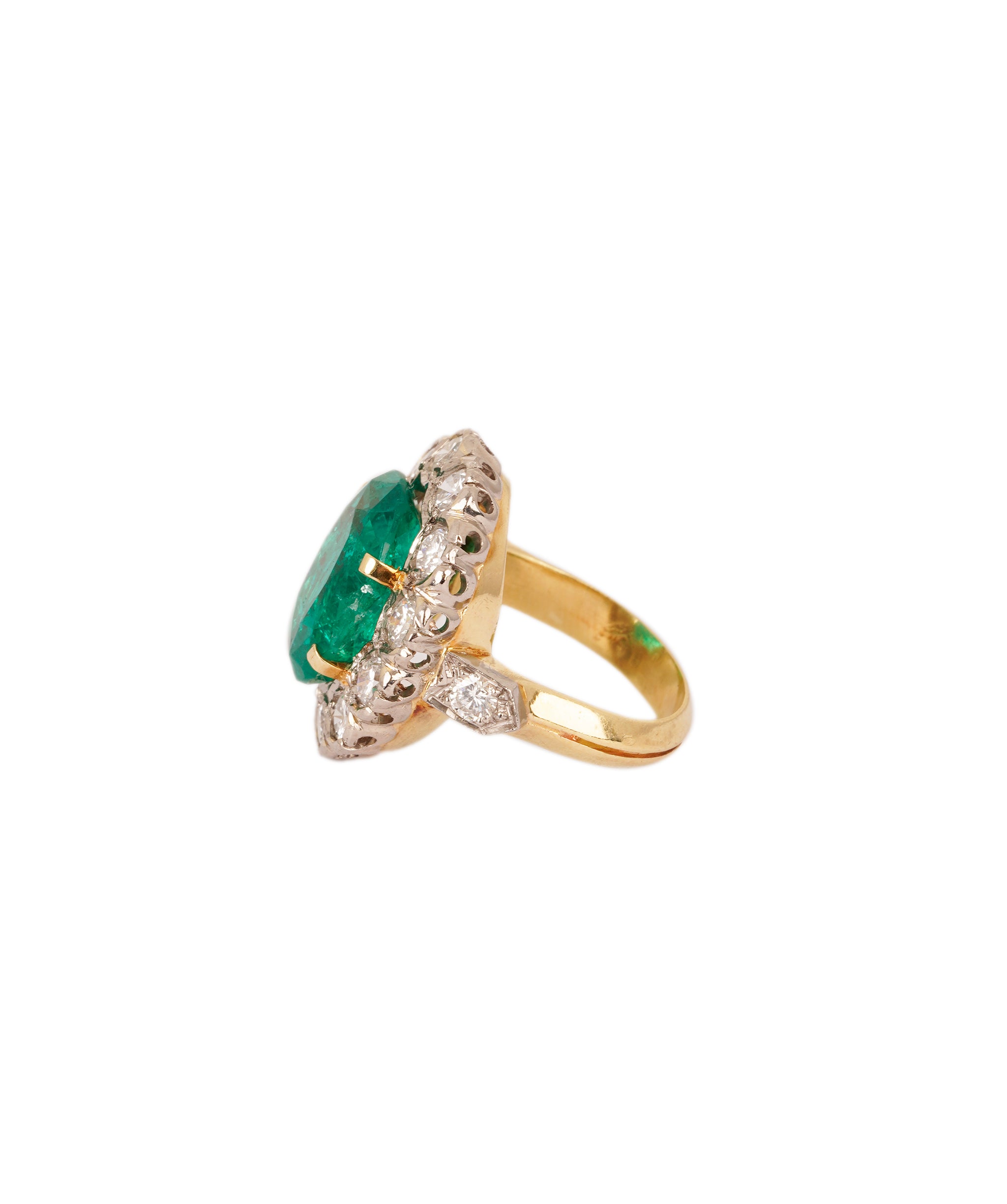 Colombian Emerald & Diamond Cluster Ring WA25027