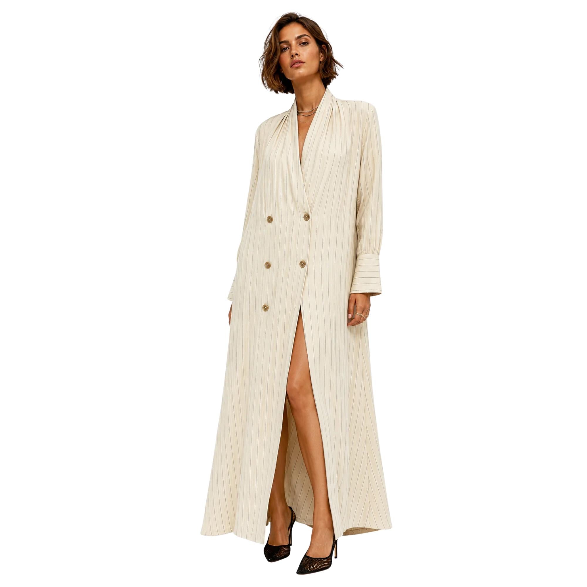 LINEN WRAP MAXI DRESS (فستان) “DUNE”