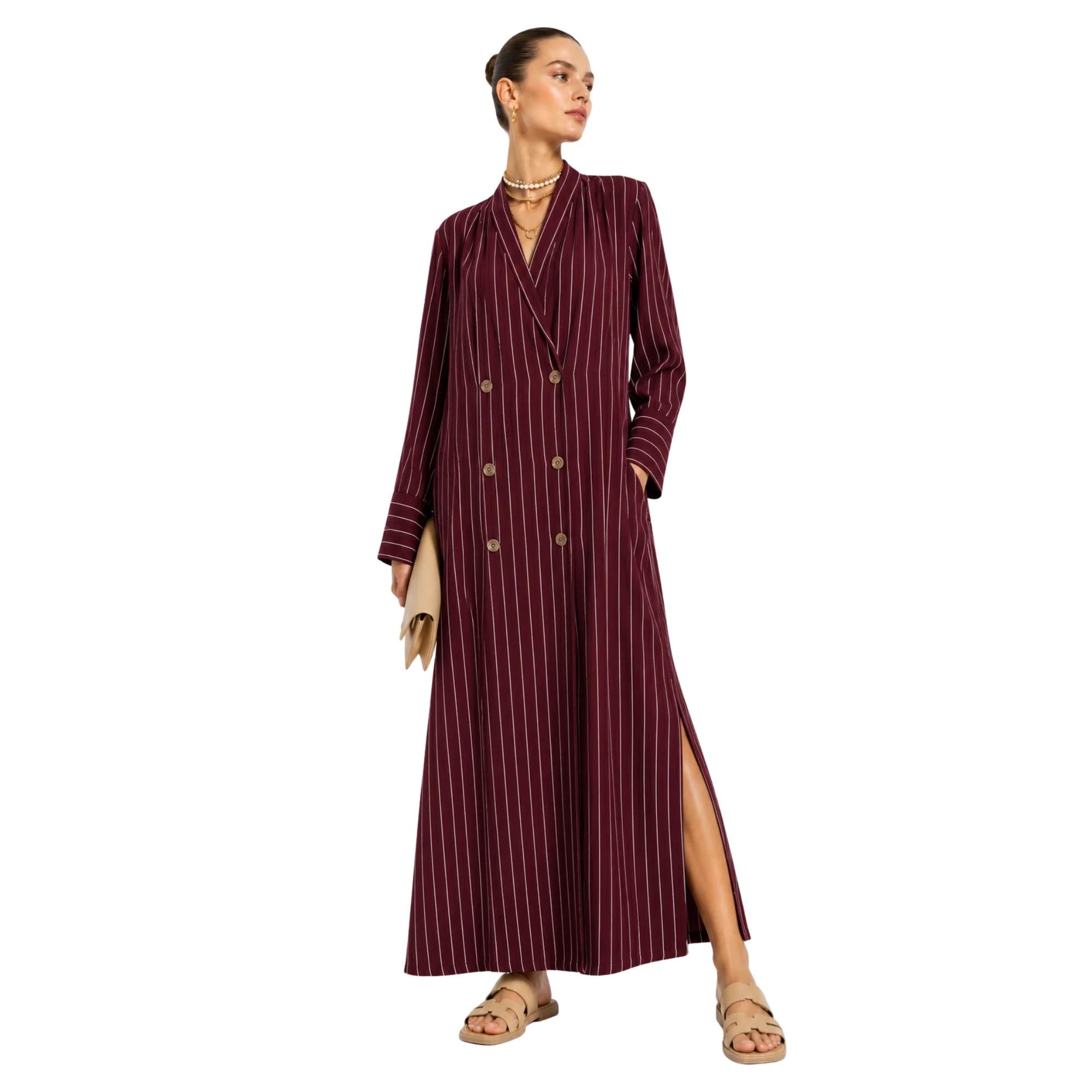 LINEN WRAP MAXI DRESS (فستان) “DUNE”