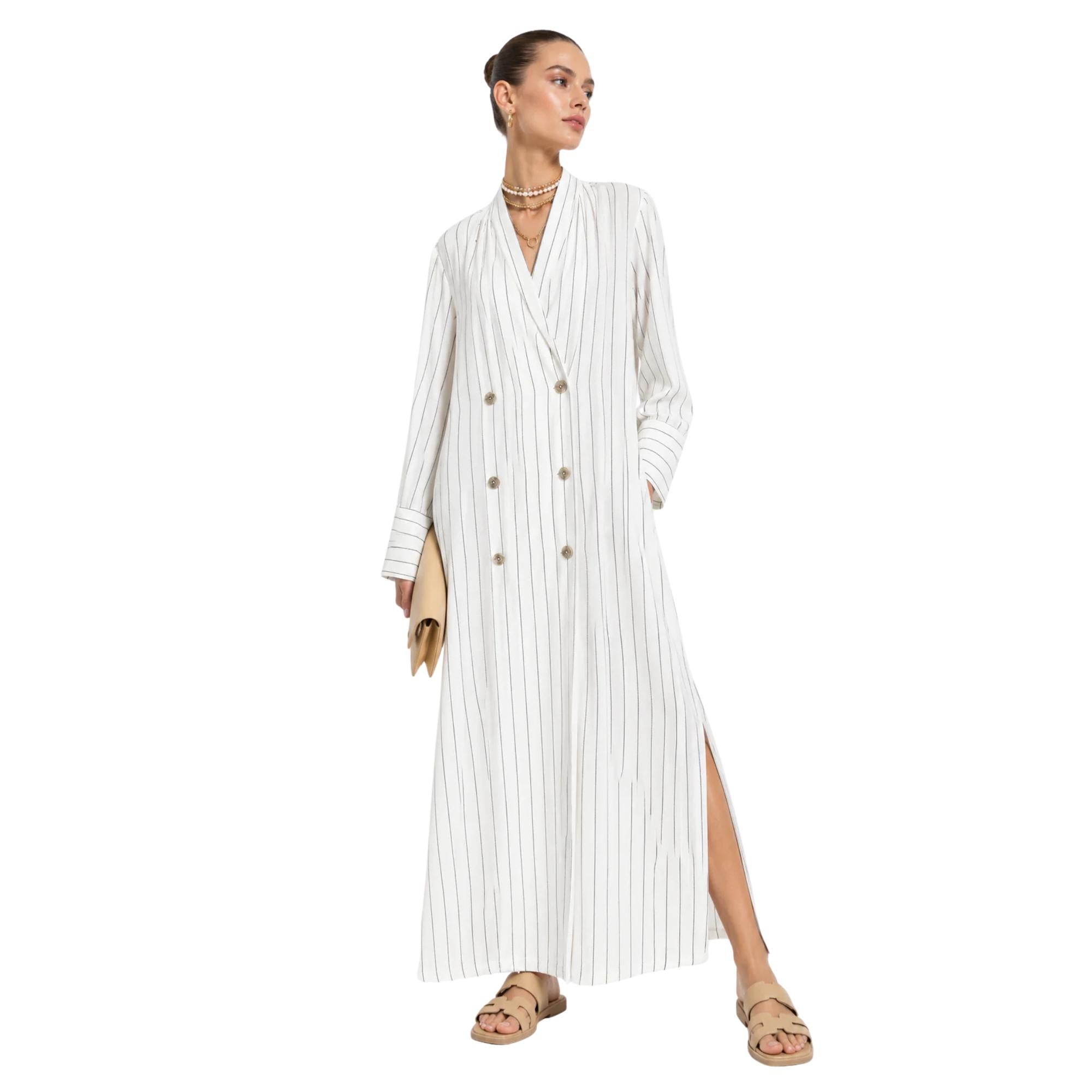 LINEN WRAP MAXI DRESS (فستان) “DUNE”