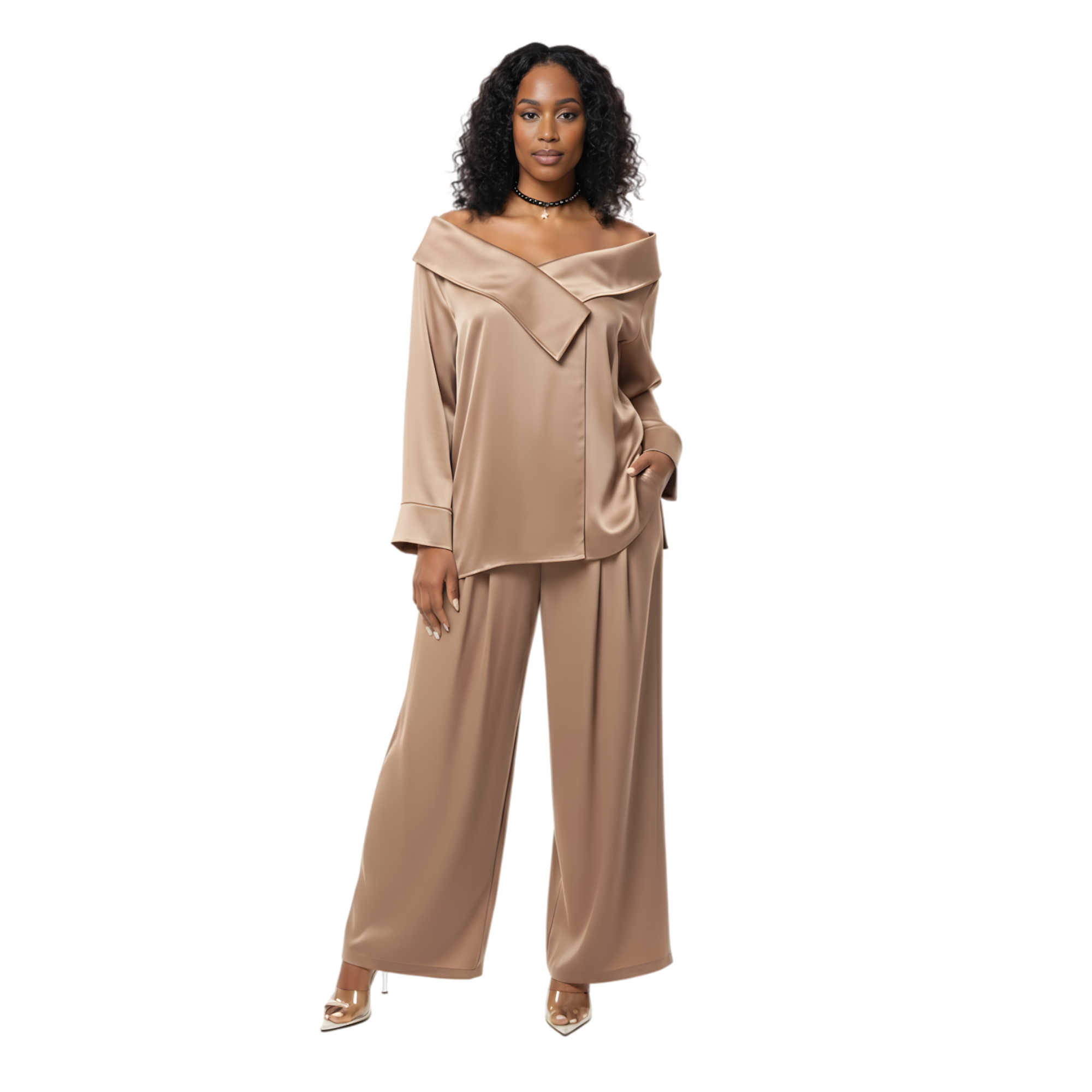 LOOSE FIT OFF SHOULDER TOP (قميص) “MELON B.”