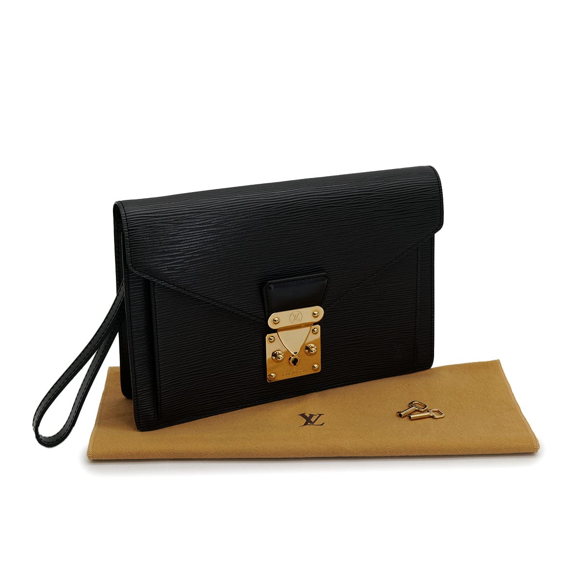 LOUIS VUITTON EPI SELLIER DRAGONNE CLUTCH BAG NOIR M52612 90325323