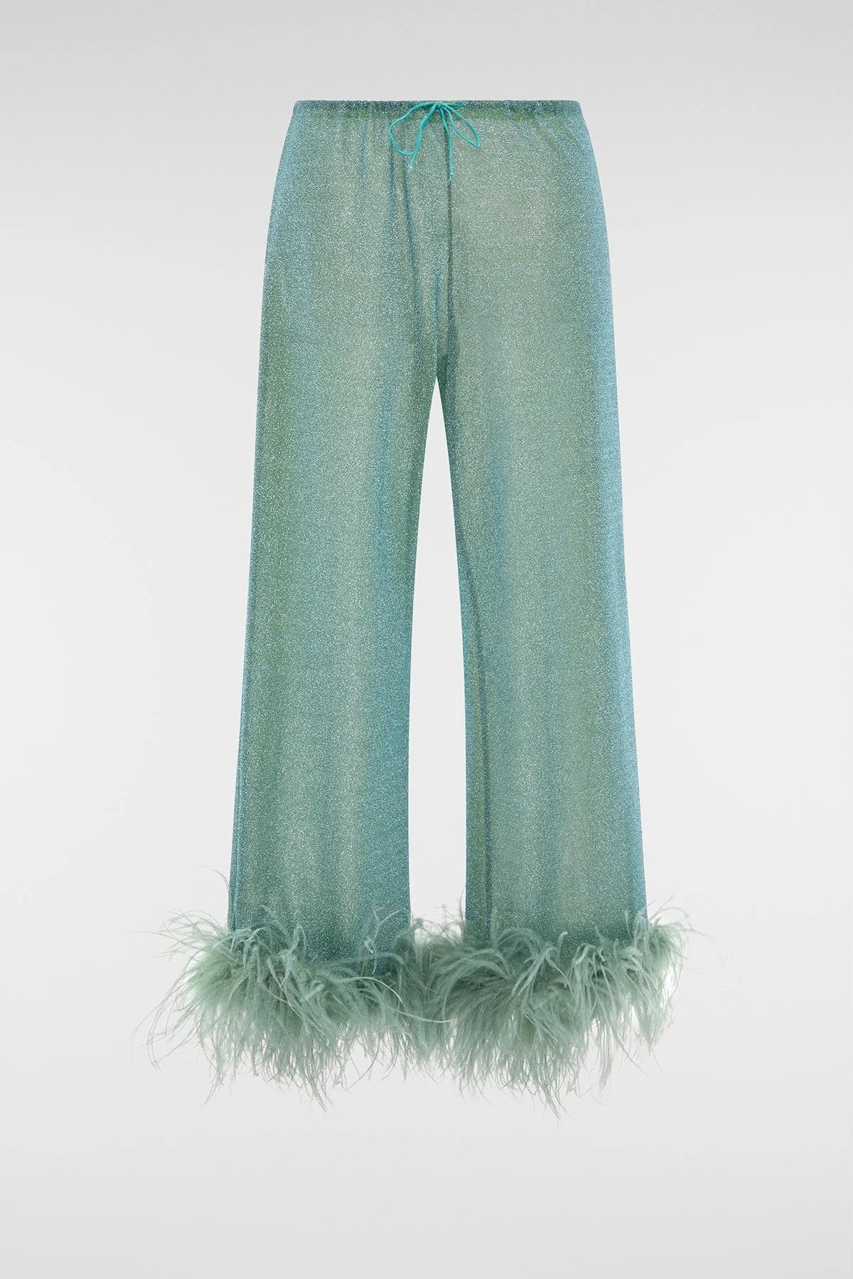 OSEREE LUMIERE TROUSER AQUA OSTRICH FEATHERS MCL12400