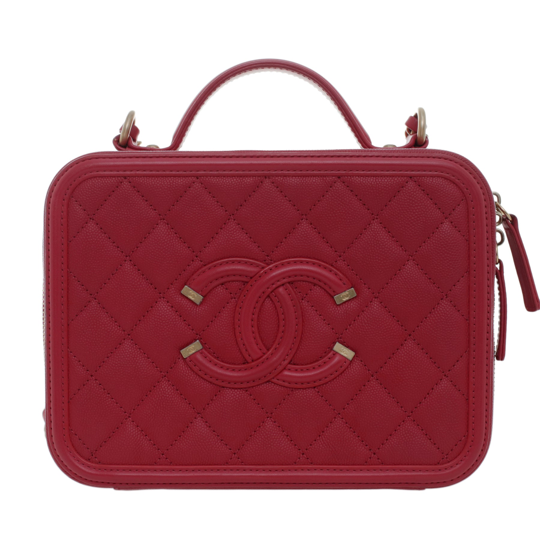 Chanel Caviar Leather Medium Filigree Vanity Case Bag CHA11944B