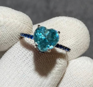 Neon blue zircon ring Silver 925 DXBCS3725