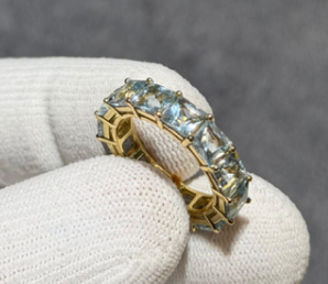 Aquamarine eternity ring Silver 925 DXBCS3727