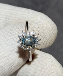 Shanta Maria Aquamarine ring with white zircon Silver 925 DXBCS3738