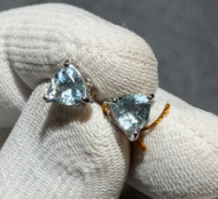 Aquamarine earrings stud Silver 925 DXBCS3746