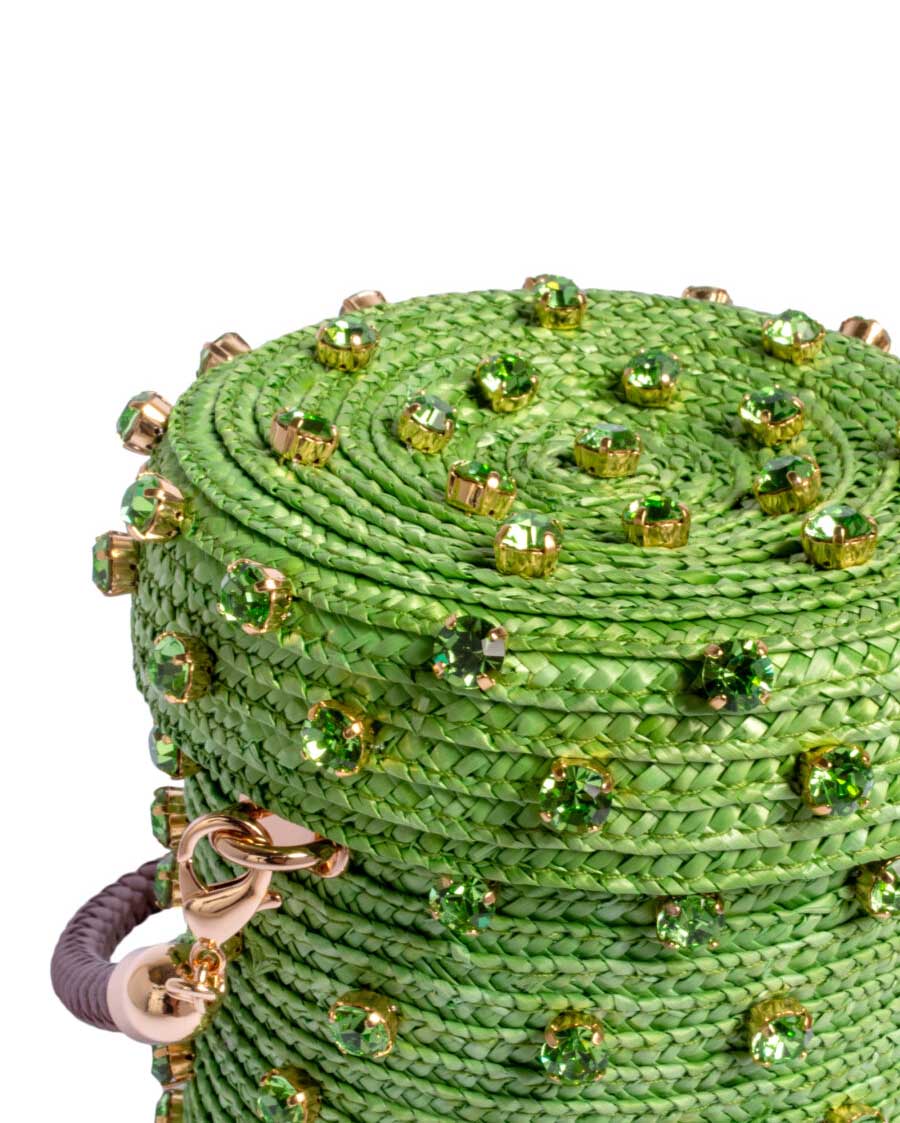 Mini Cylinder Mono Cotton Bag - Peridot