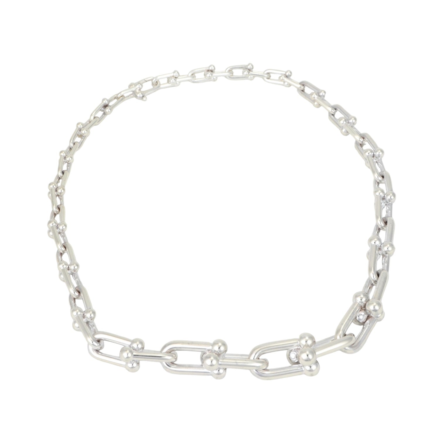 Tiffany Hardware Graduated Silver Link Necklace