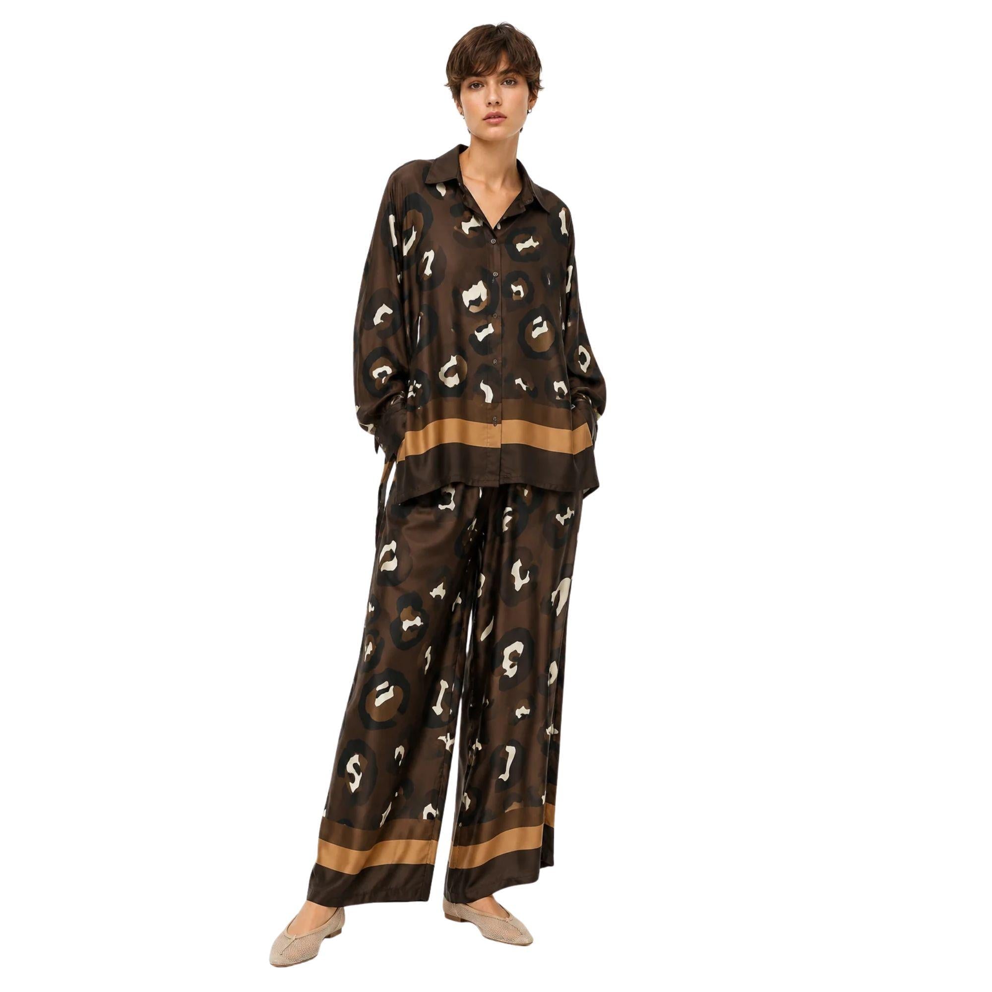 ORGANIC PRINT CO-ORD SET زوج (SHIRT & TROUSERS قميص وبنطلون) “TIGER EYE”