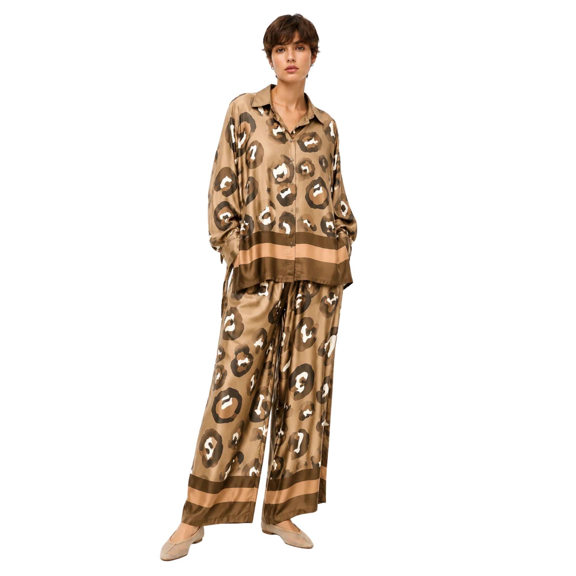ORGANIC PRINT CO-ORD SET زوج (SHIRT & TROUSERS قميص وبنطلون) “TIGER EYE”