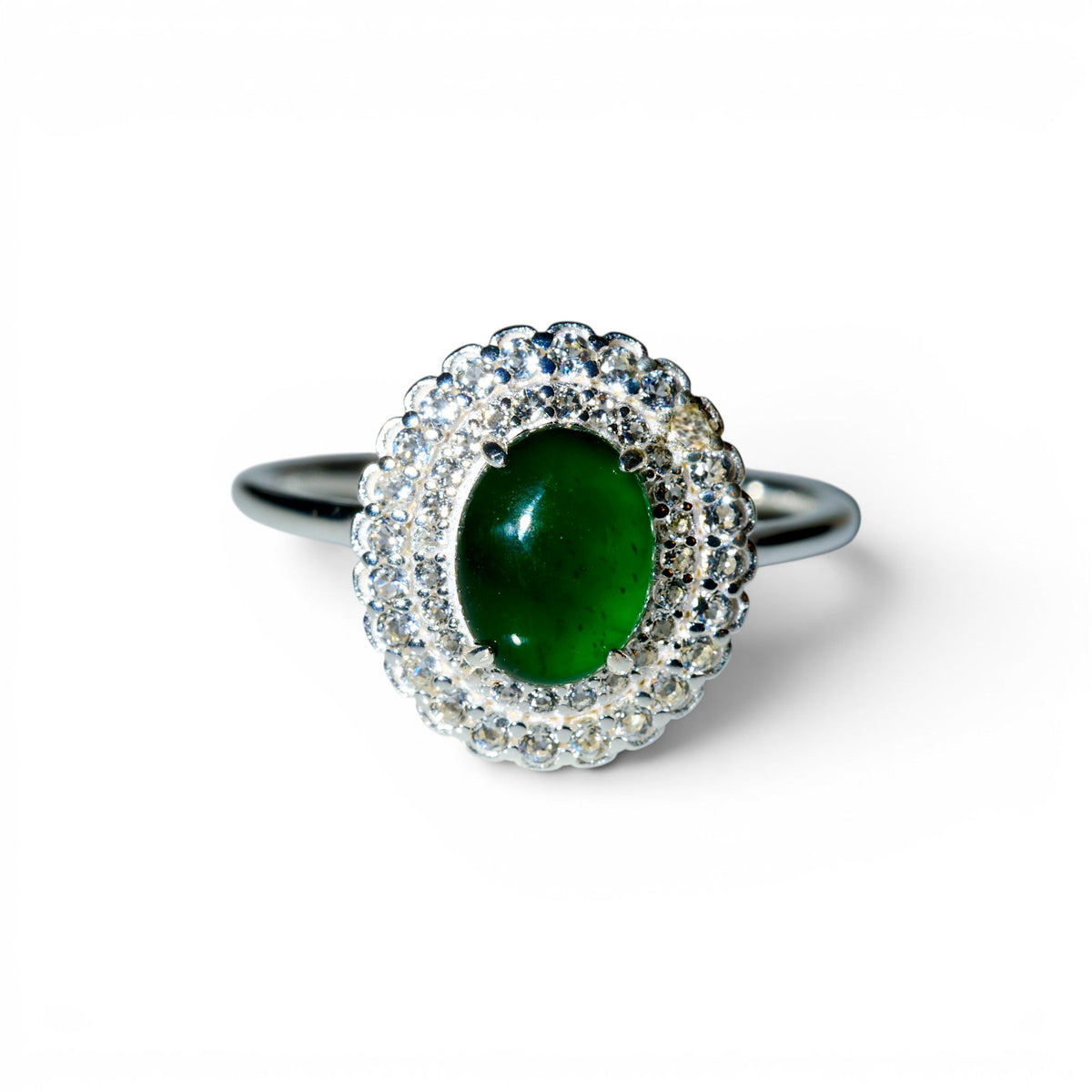"Diana" Imperial Jade Sterling Silver Ring
