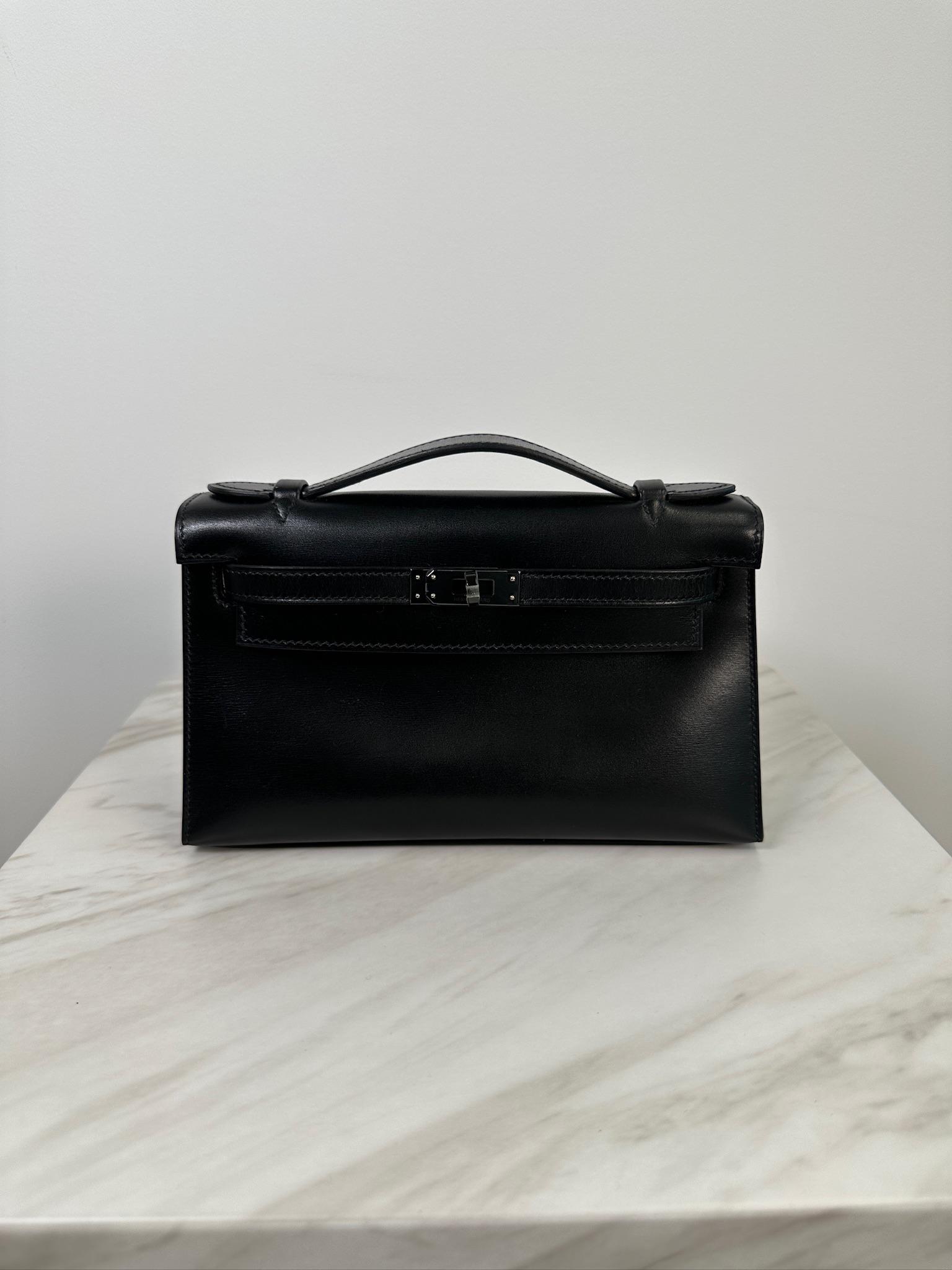 Hermès Kelly Pochette So Black Box Leather