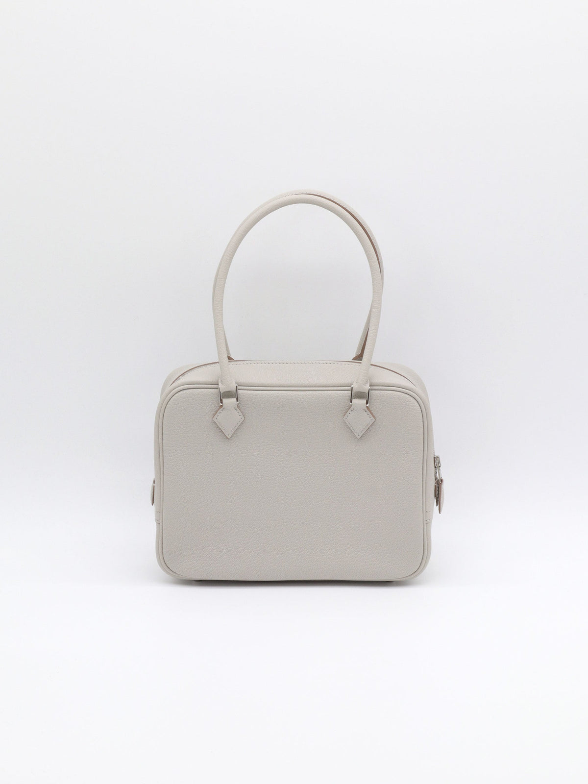 Hermès Mini Plume Chevre Gris Perle Palladium Hardware