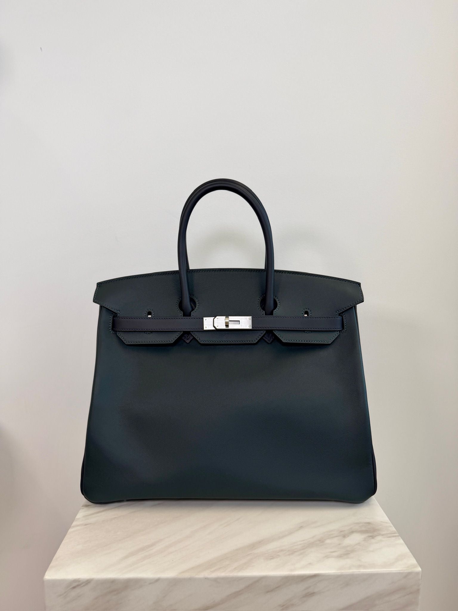 Hermès Birkin 35 HHS Vert Foncé - Noir Swift Palladium Hardware