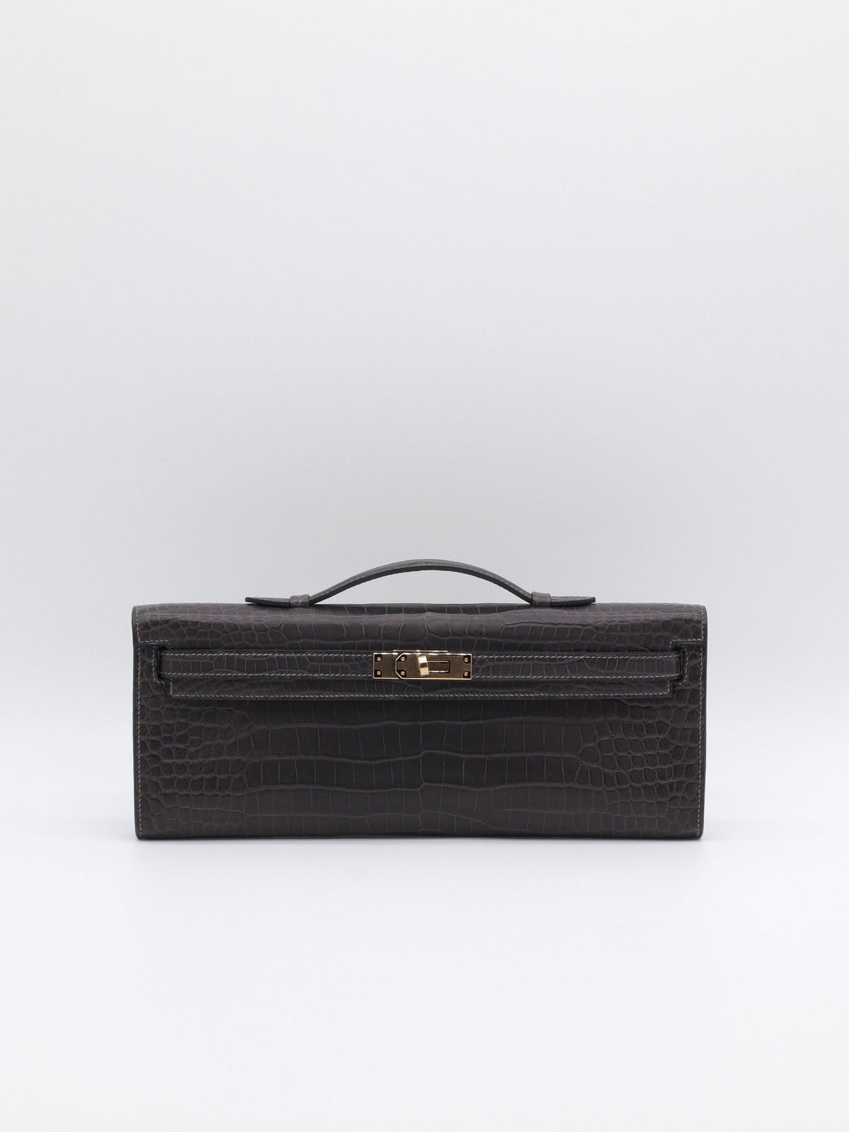 Hermès Kelly Cut Graphite Matt Porosus Permabrass Hardware