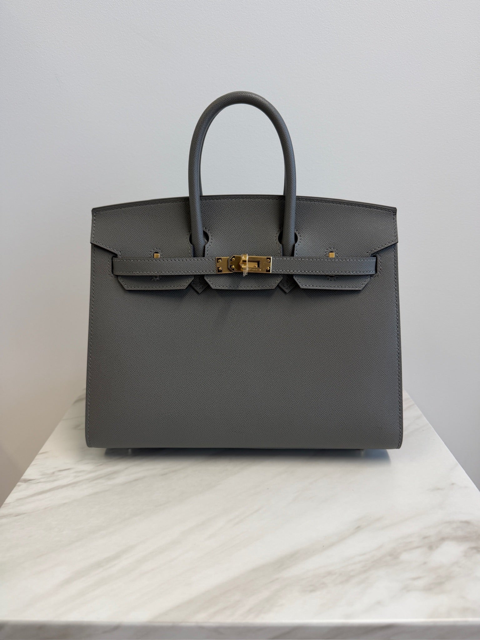 Hermès Birkin 25 Sellier Gris Meyer Madame Gold Hardware