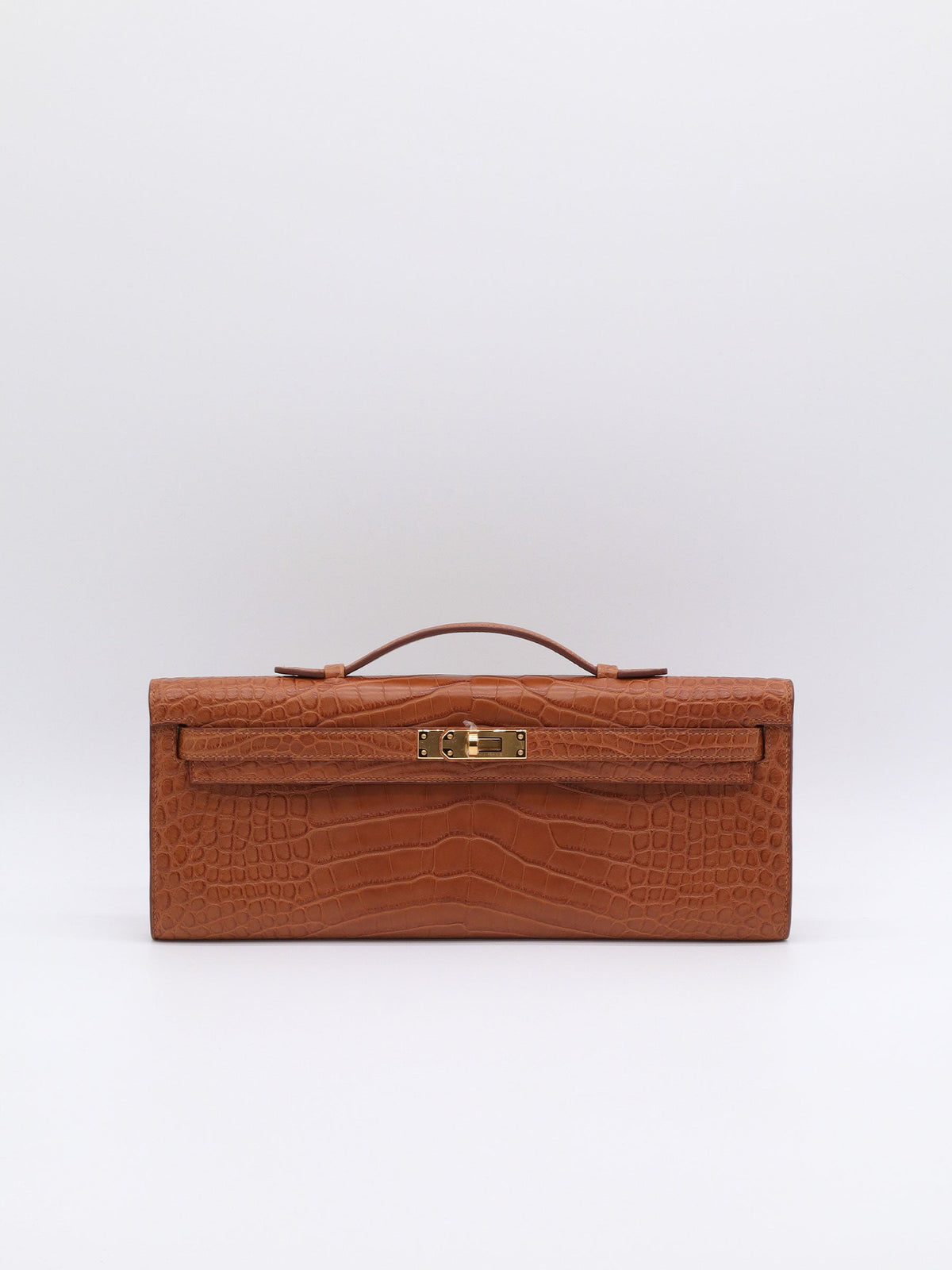 Hermès Kelly Cut Gold Matte Alligator Gold Hardware