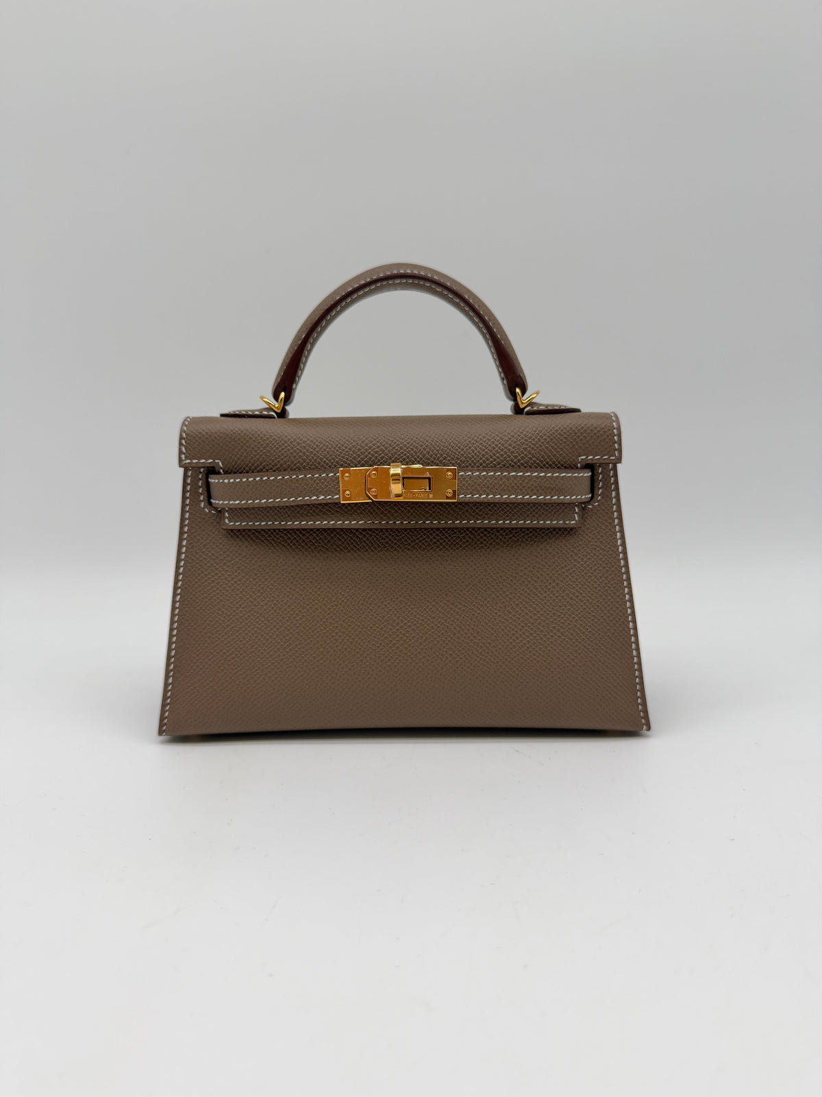 Hermès Mini Kelly Etoupe Epsom Gold Hardware