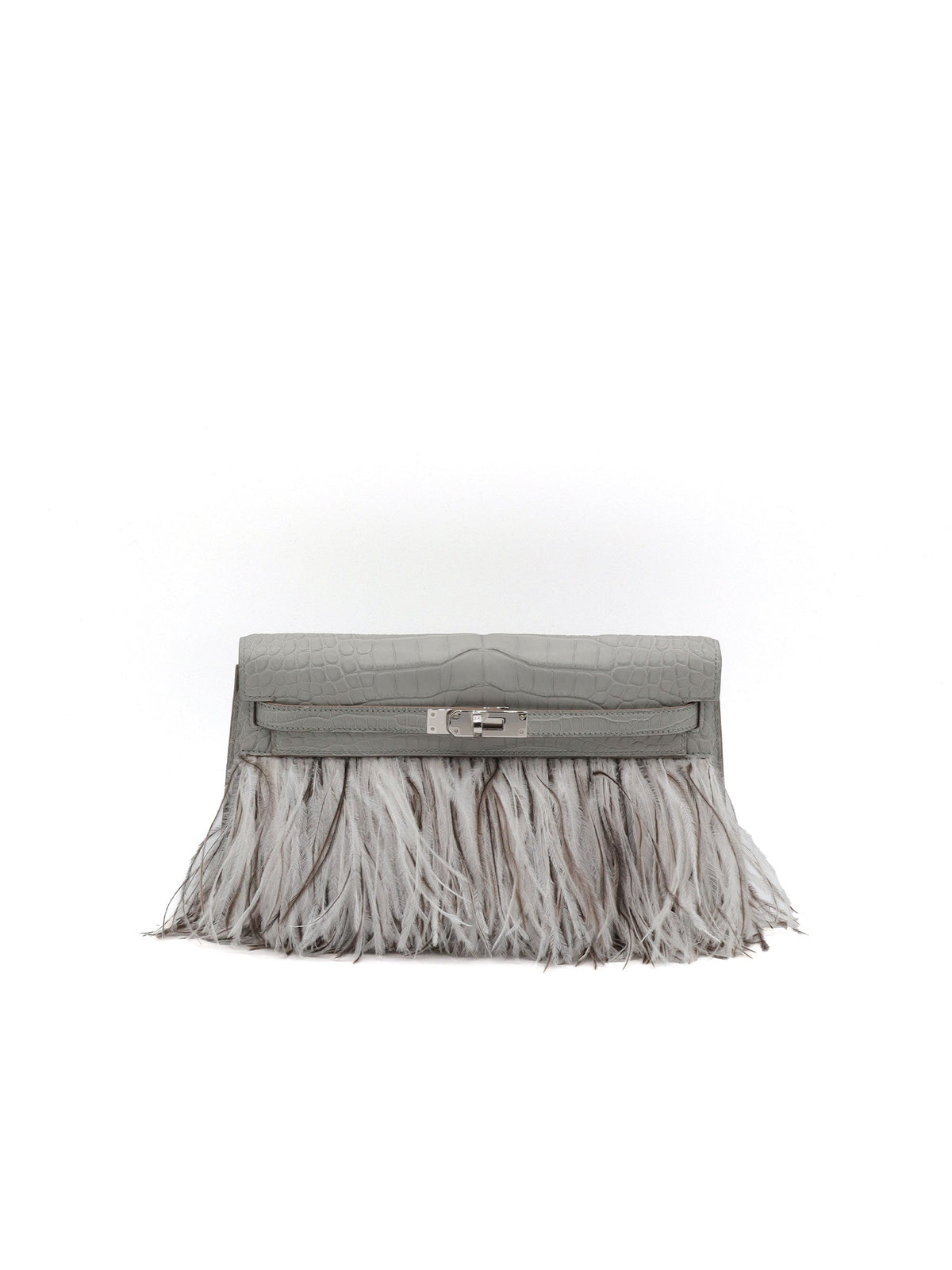 Hermès Kelly Élan Fôile Himalaya Gris Perle Matt Alligator Palladium Hardware