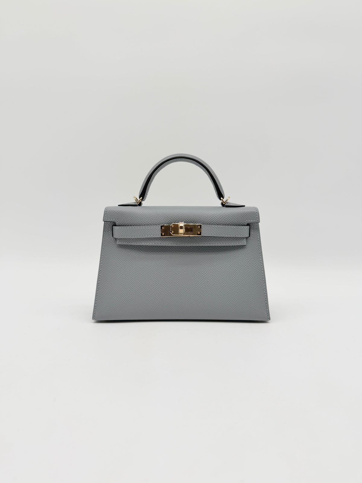 Hermès Mini Kelly Gris Pantin Epsom Permabrass Hardware