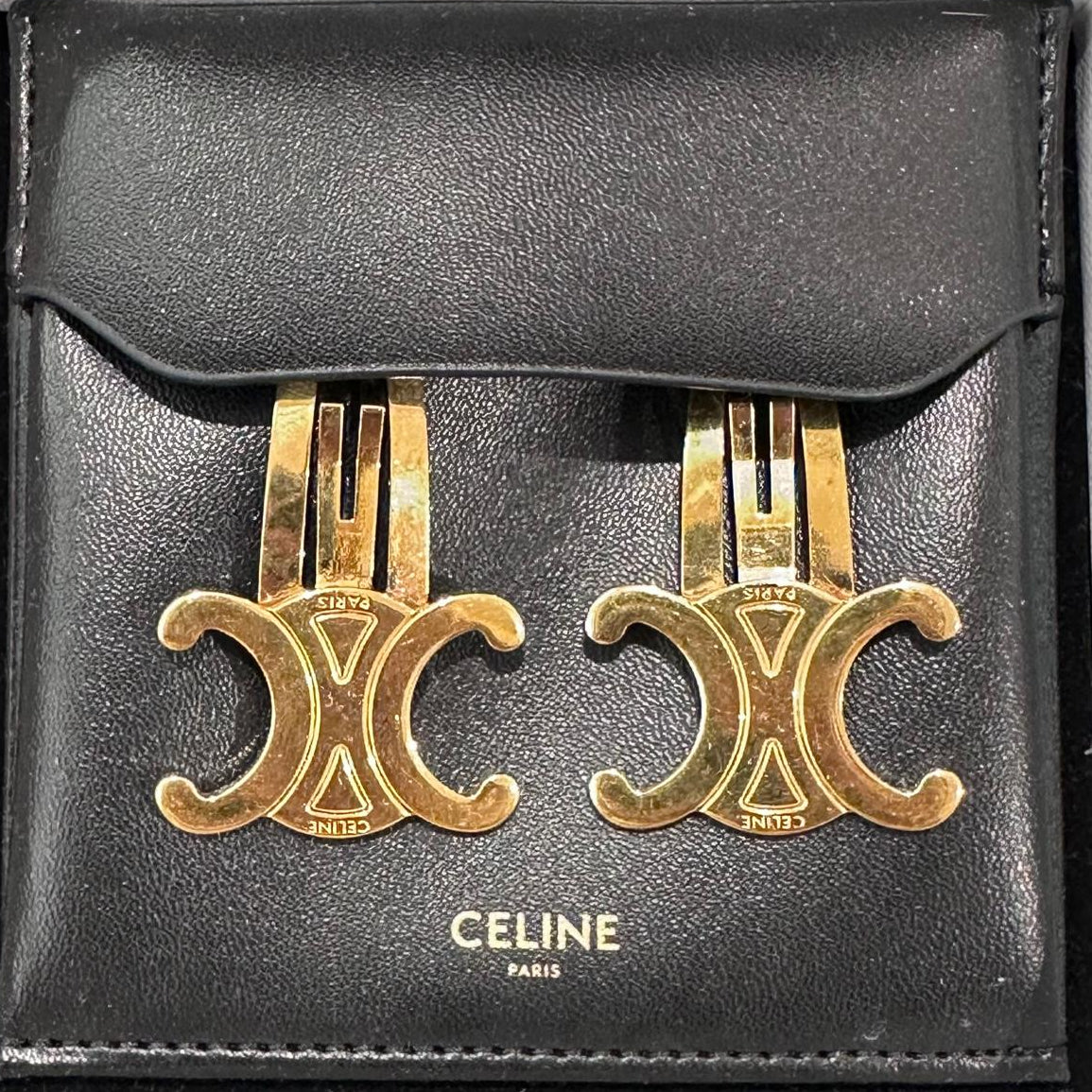 Celine Pair Hair Clips Gold in