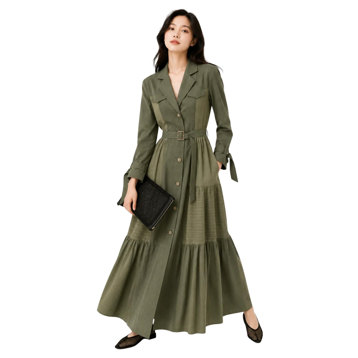 PINSTRIPE TRENCH DRESS (فستان) “SEOUL”