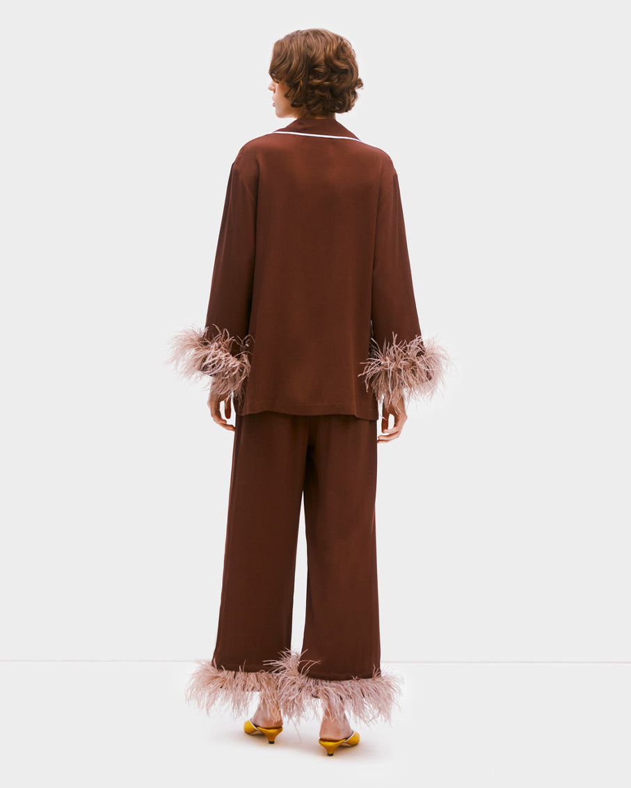 Party Gal Set with Detachable Feathers in Teddy Brown
