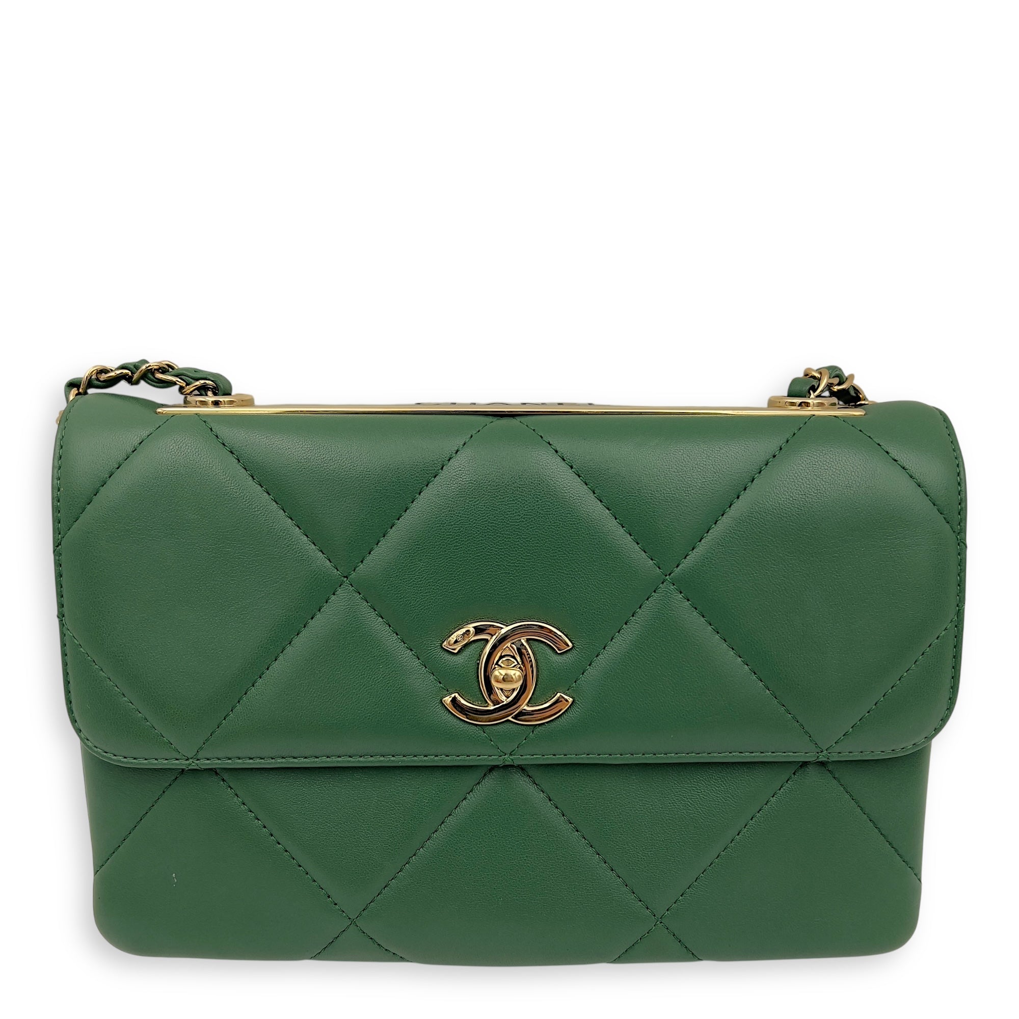 Chanel Trendy CC Black Top Handle Bag in Calfskin, Gold hardware OS2508-007375LL