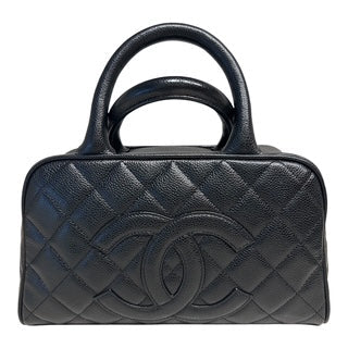 Chanel Black Bowling Bag in Caviar