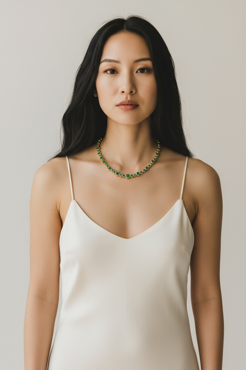 18K Bubble Tennis Necklace SETTING ONLY SABSET078