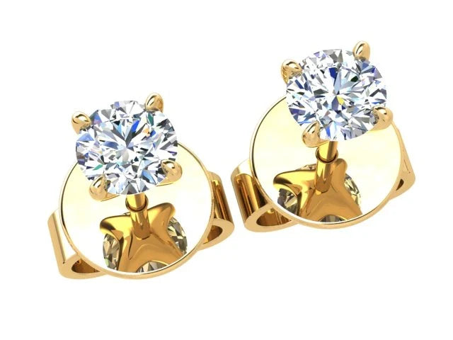 0.80ct Diamond Studs set in 18K Yellow Gold
