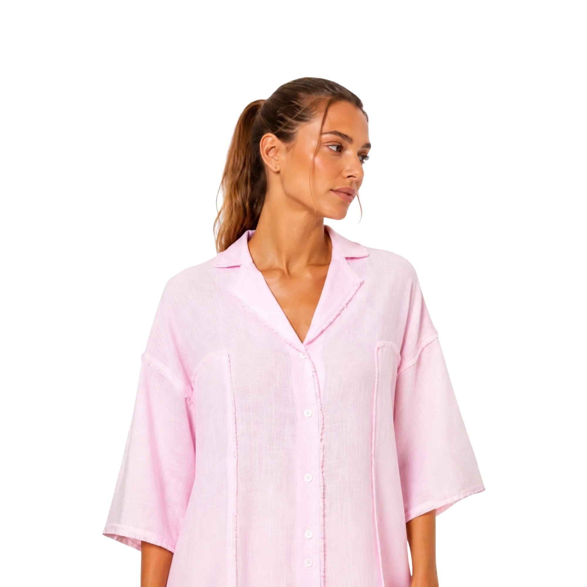 RAW EDGE LOOSE FIT SHIRTقميص “JADE"